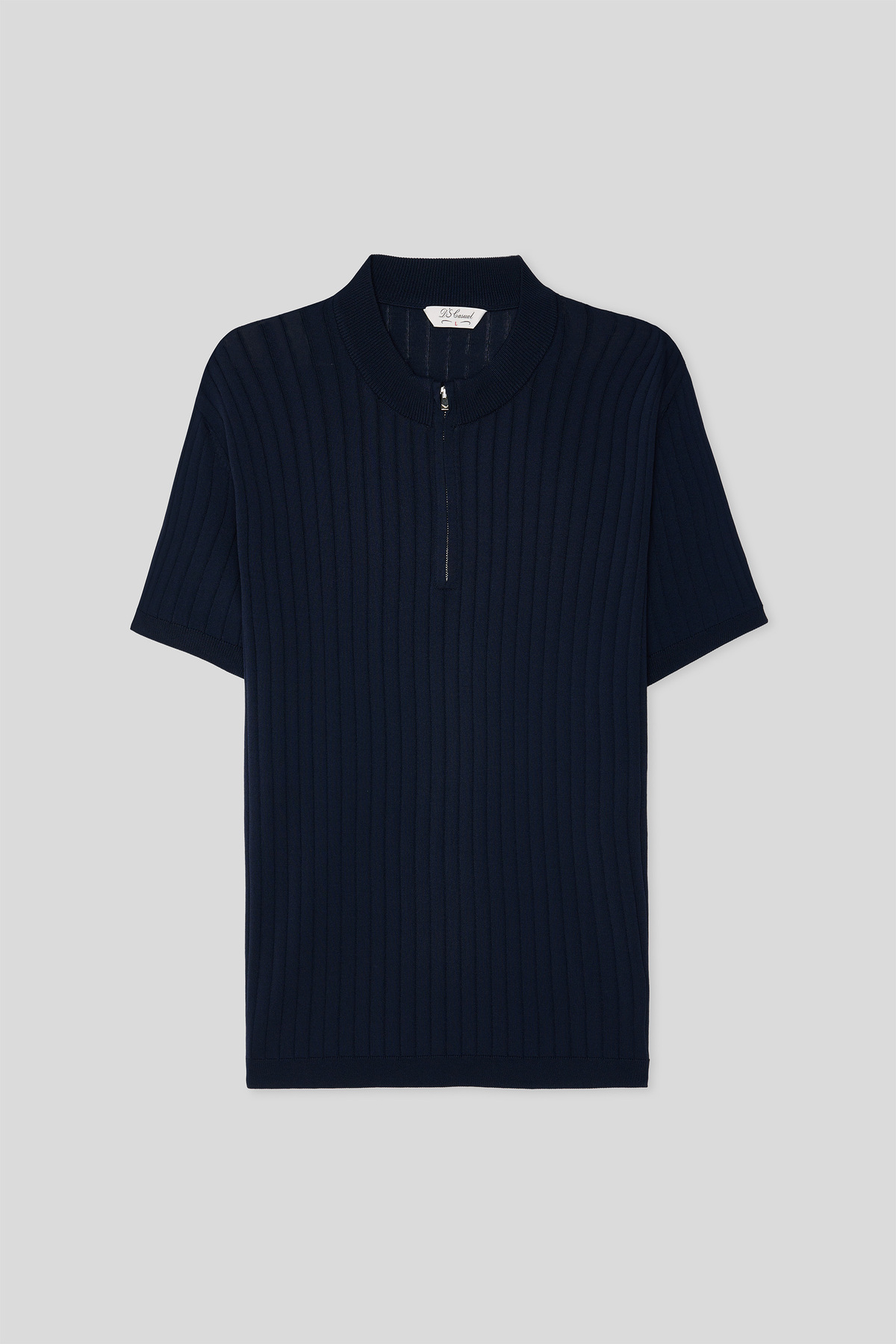 کاپشن یقه گرد آبی تیره Ds Damat مدل Regular Fit