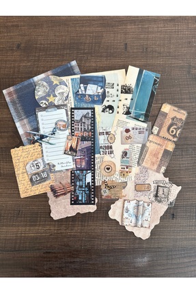 theworkshop Vintage Gezgin Kolaj ve Sticker Kiti A5