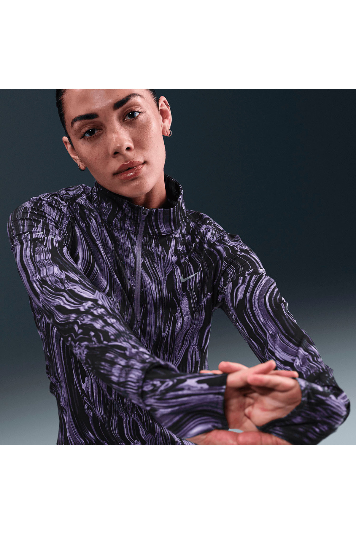 Nike Dri-Fit Swift UV Half-Zip Running Kadın uzun kollu Mat Sportswear
