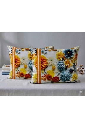 Madame Asel Home YASTIK KILIFI 3 D BASKILI %PAMUK 2li PAKET