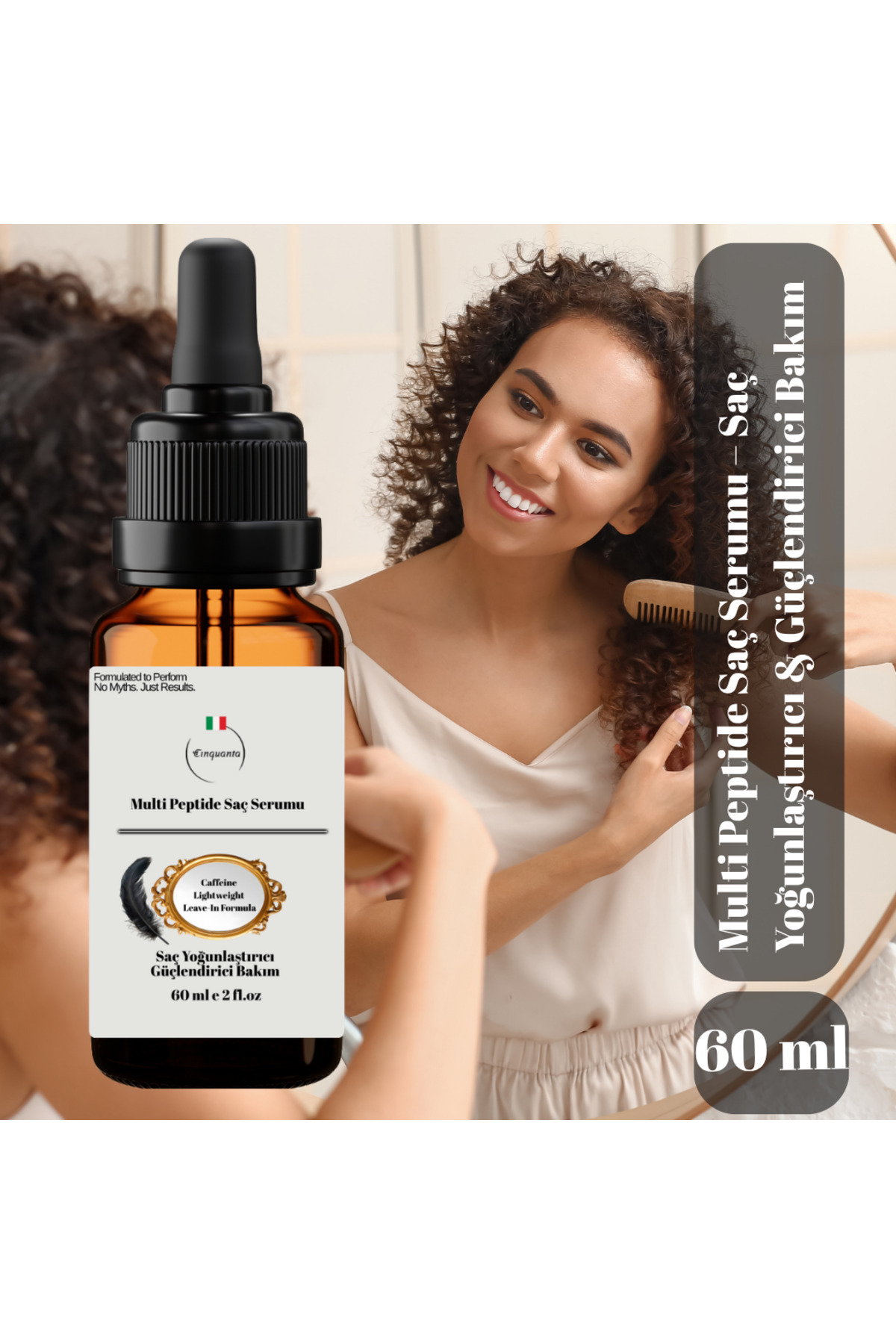 Cinquanta Multi Peptide Saç Serumu – Saç Yoğunlaştırıcı & Güçlendirici Bakım – 60 ml — cınqpeptıde