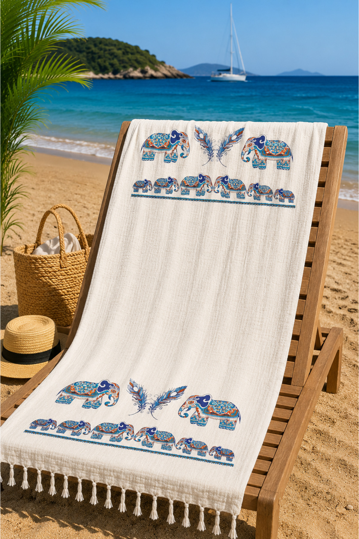 Formeya Muslin pamučni peštemal peškir za plažu, lagan i brzo sušeći peštemal...