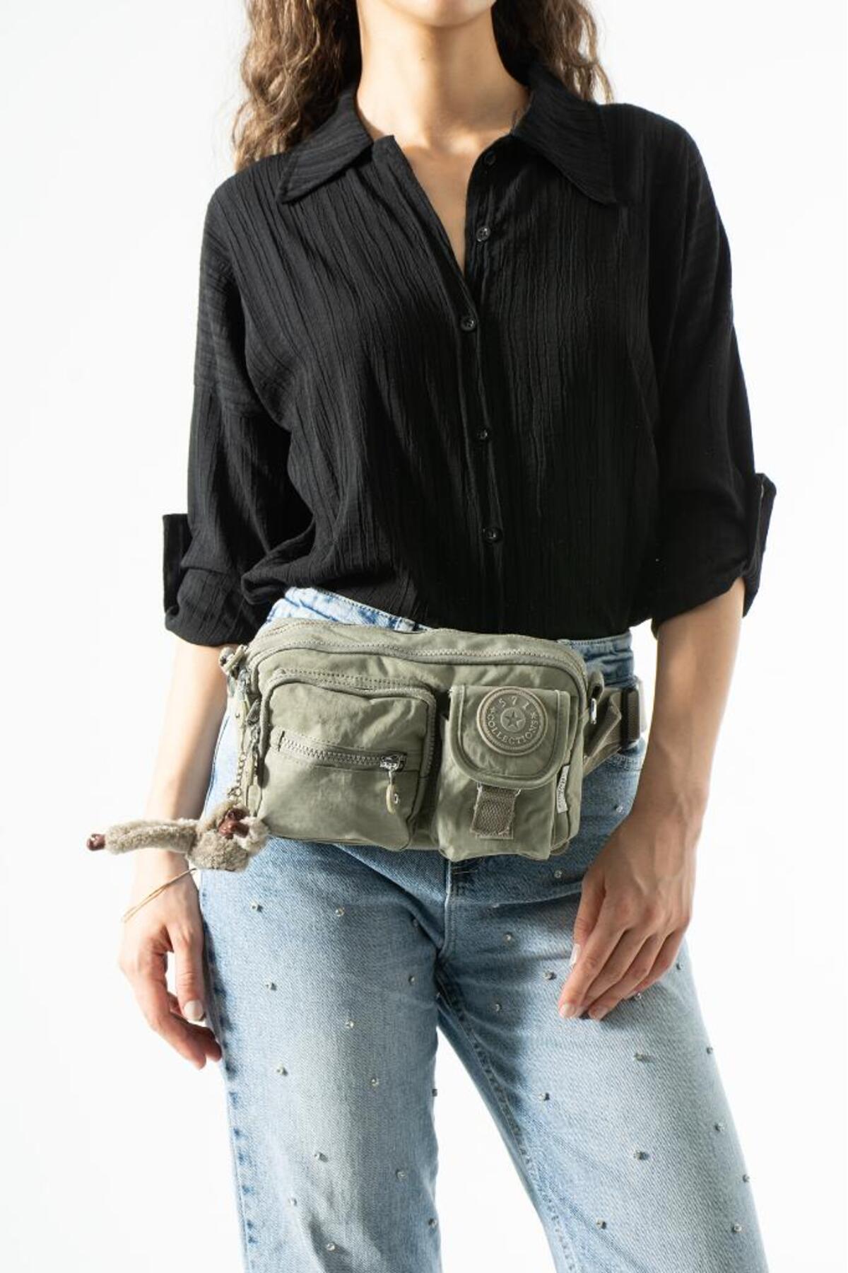 Baginn Unisex Bel Çantası Free Bag Klinkır Kumaş Postacı Omuz Çantası Fonksiyonel Kullanım Çapraz Askılı görsel 3