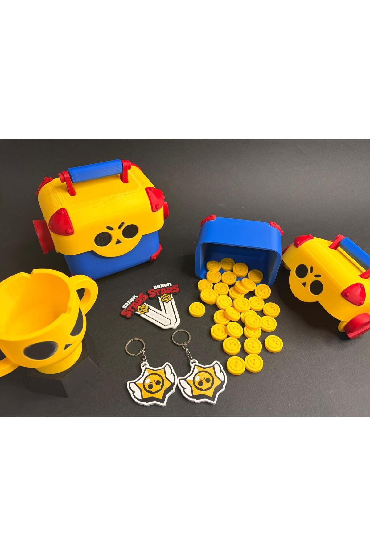 Nilce3D Brawl Stars Özel Tasarım Seti - Hediye Kutusu, Kupa, Brawl