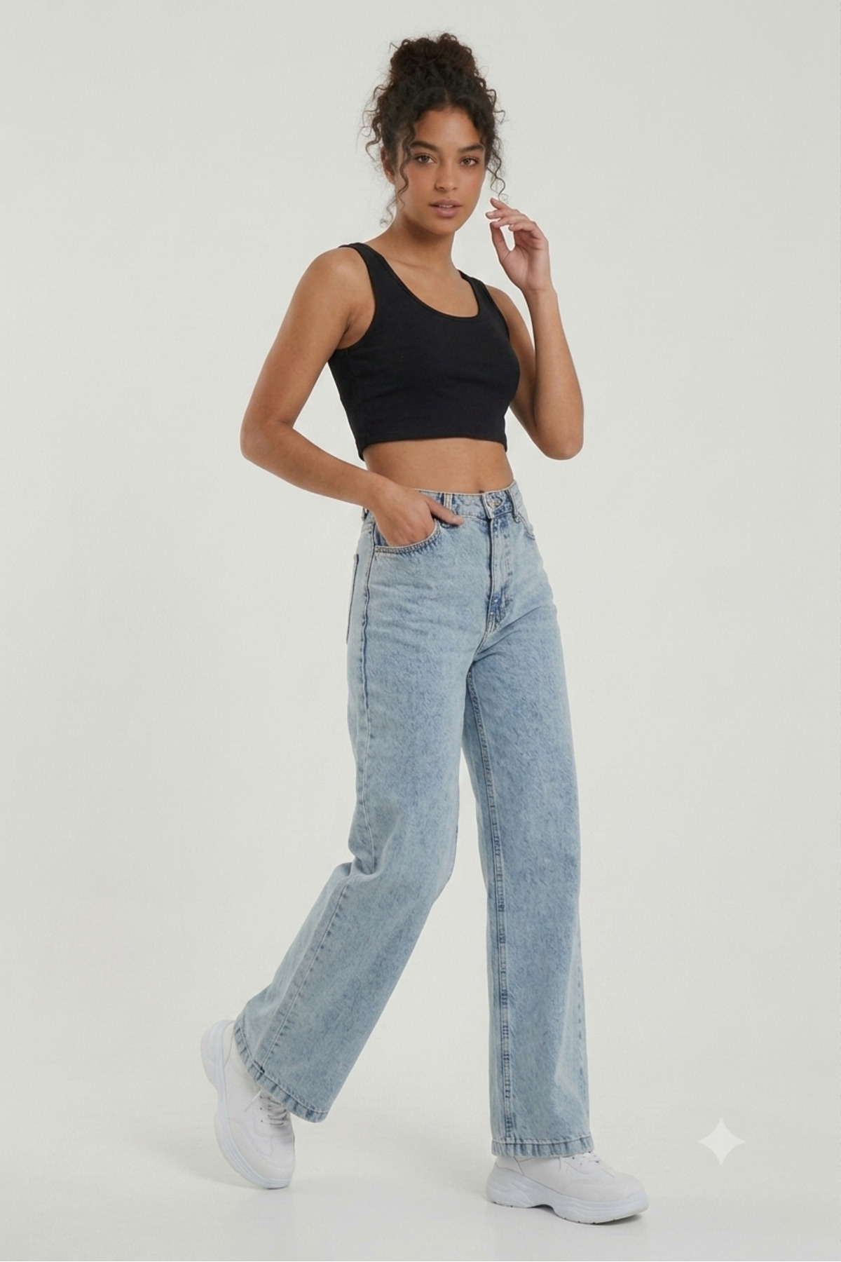 viking's line Buz Mavi Palazzo Jeans görsel 3