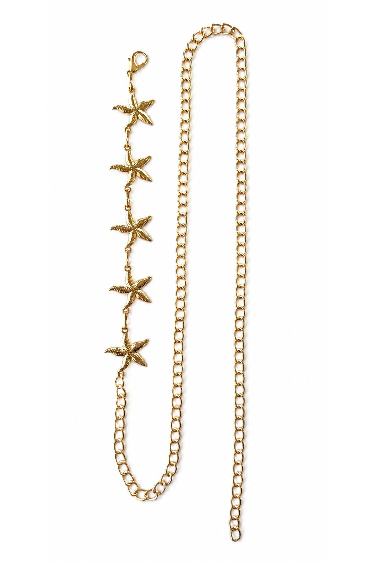 Women's Gold Star Detailed Waist Chain Belt
