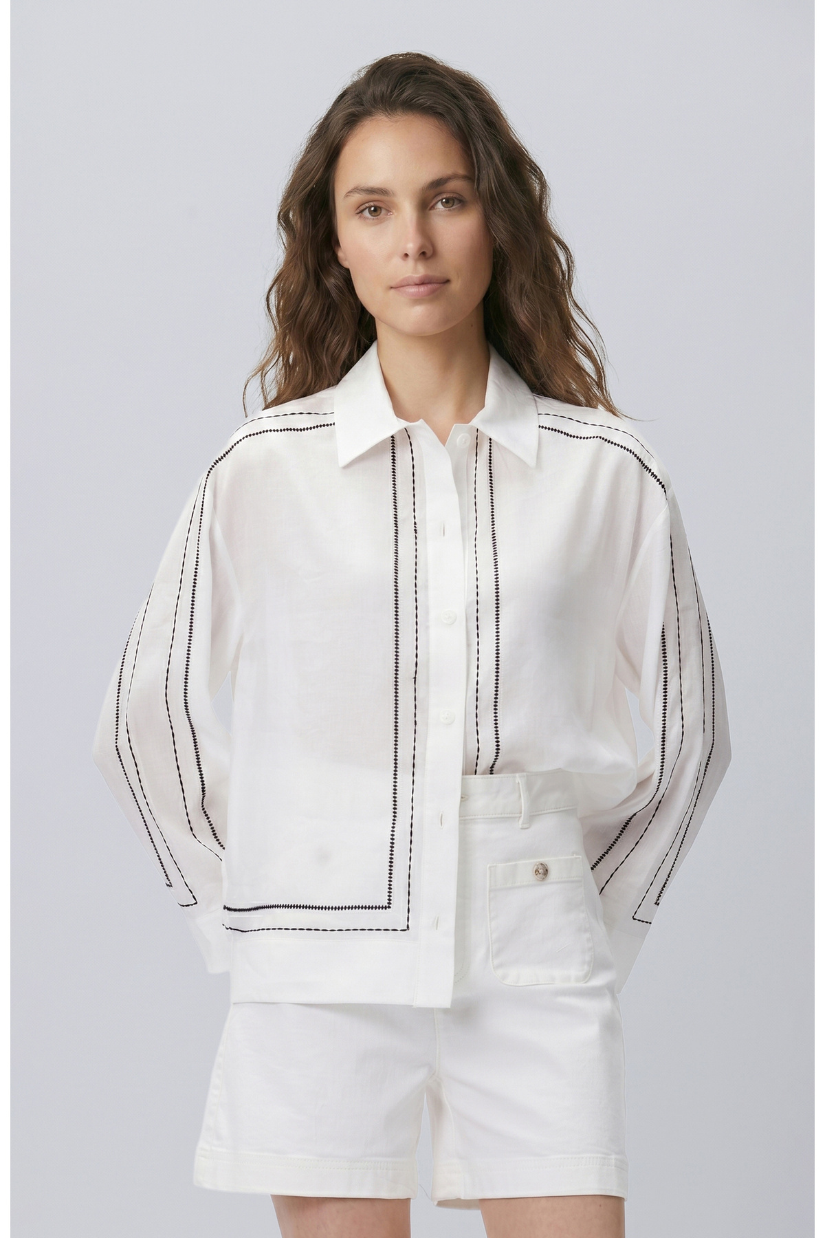Off-White Embroidery Detailed Shirt