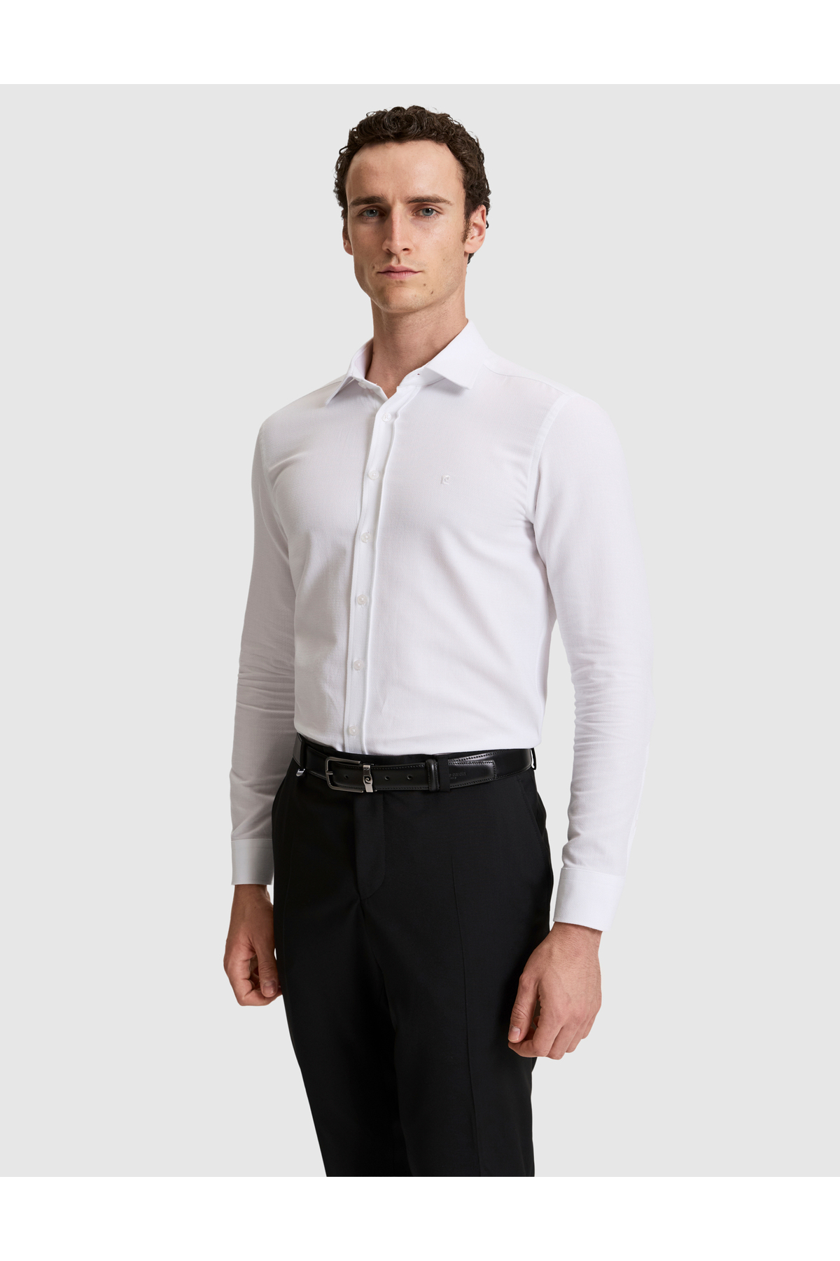 پیراهن آستین بلند سفید اسلیم فیت 50319944-VR013 پیر کاردین پیراهن Pierre Cardin