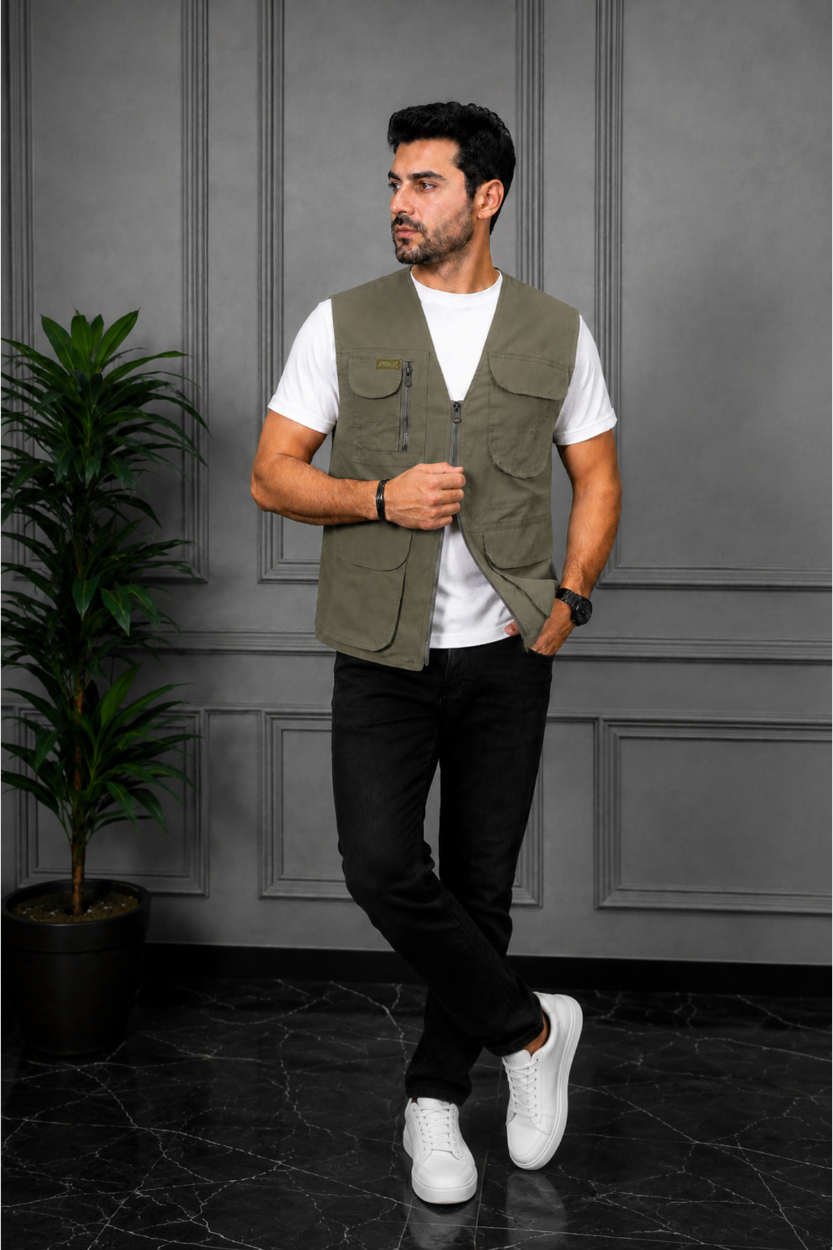 MODMEN Erkek Avcı Yeleği Erkek Outdoor Yelek Erkek Yelek görsel 2
