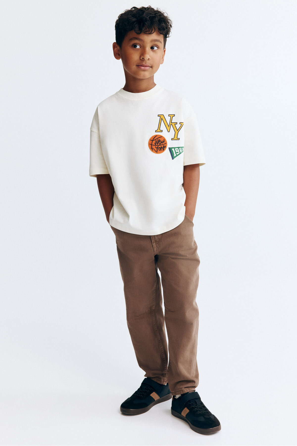 شلوار گاباردین نخی شسته شده اچ اند ام شلوار H&M
