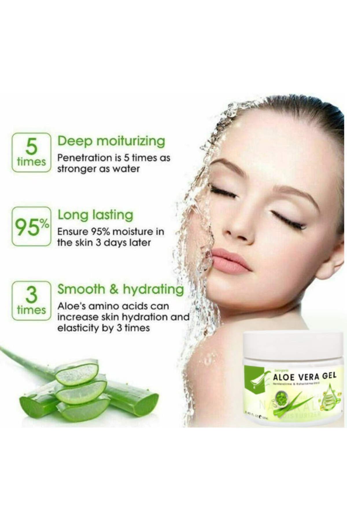 Eurorganic Aloe Vera Gel Cildinize Bakımjeli 100ML — GU-EYF-2910-NIDA01 — تصویر 3 از 3
