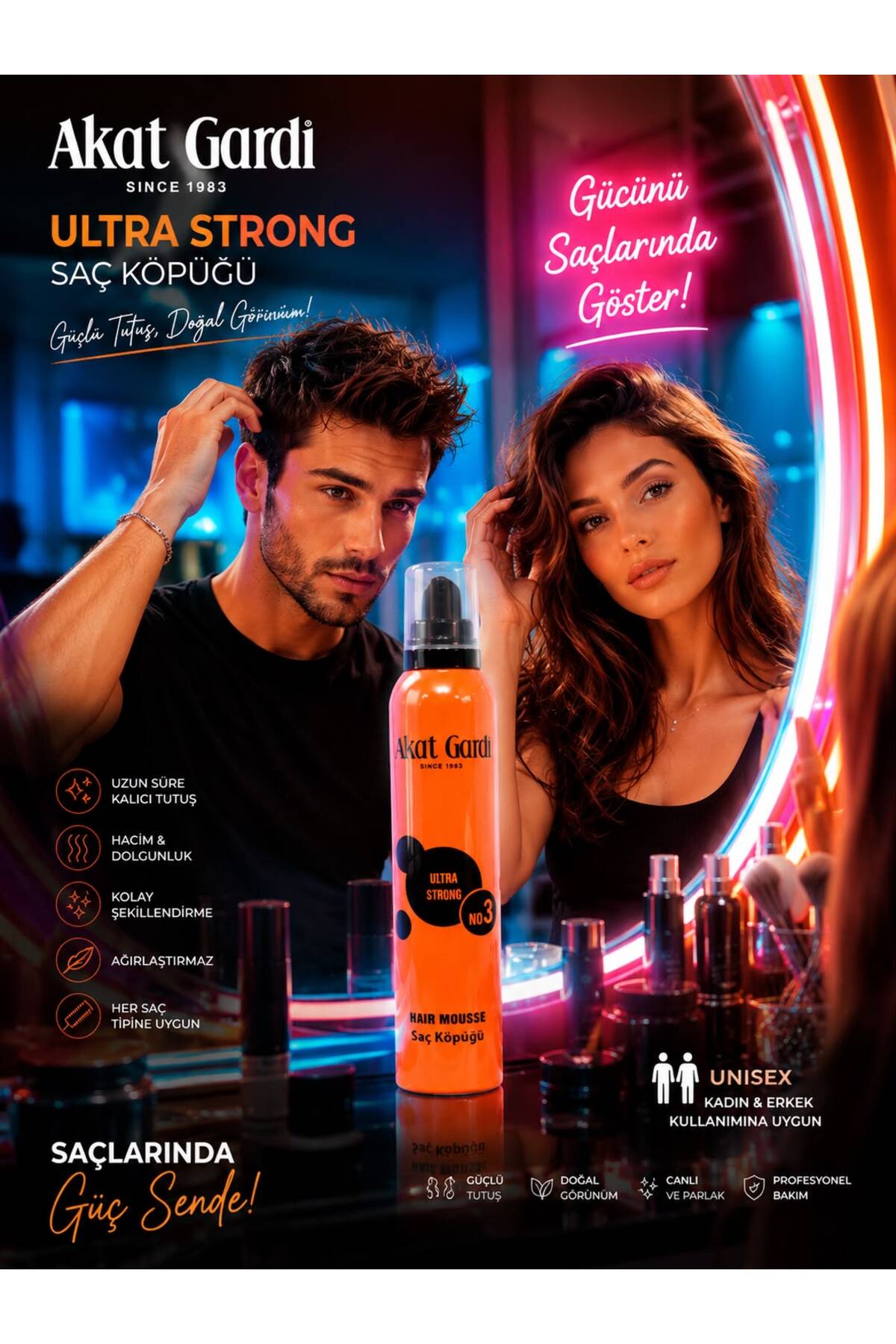 Genel Markalar Akat Gardi Ultra Strong No:3 Hair Mousse (Saç Köpüğü) — UHERTE1