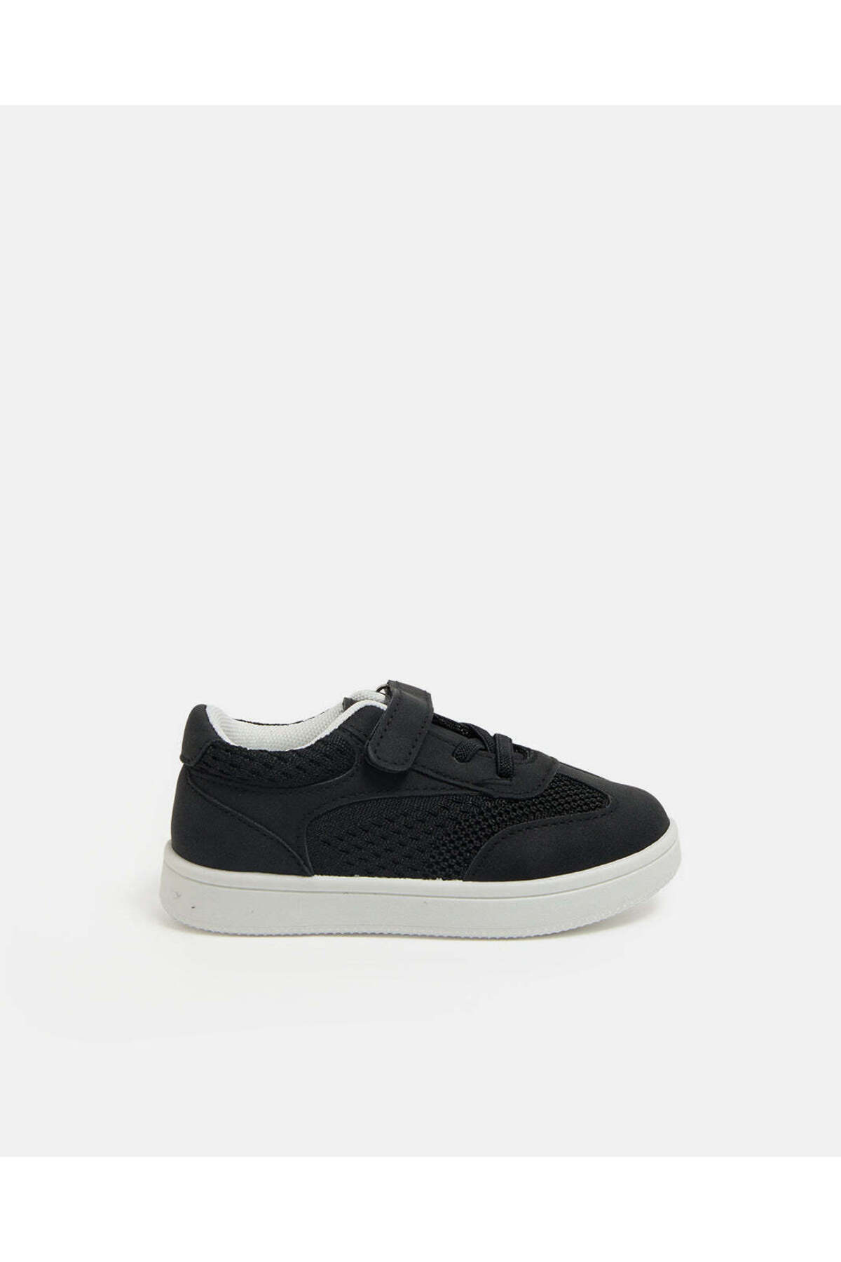 REDTAG Boys Black Material Block Low Top Sneakers