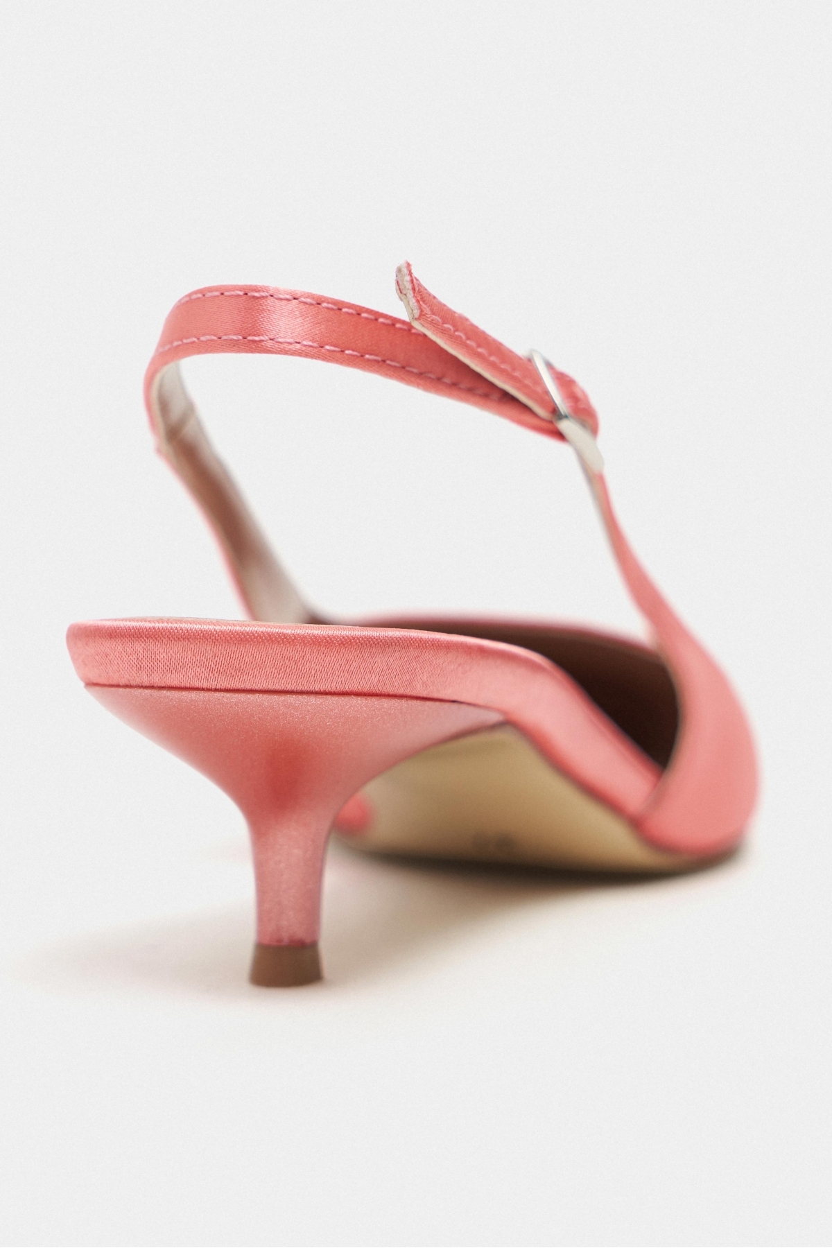 NİŞANTAŞI SHOES Rovia Somon Saten Sivri Burun İnce Topuklu Kadın Ayakkabı görsel 8