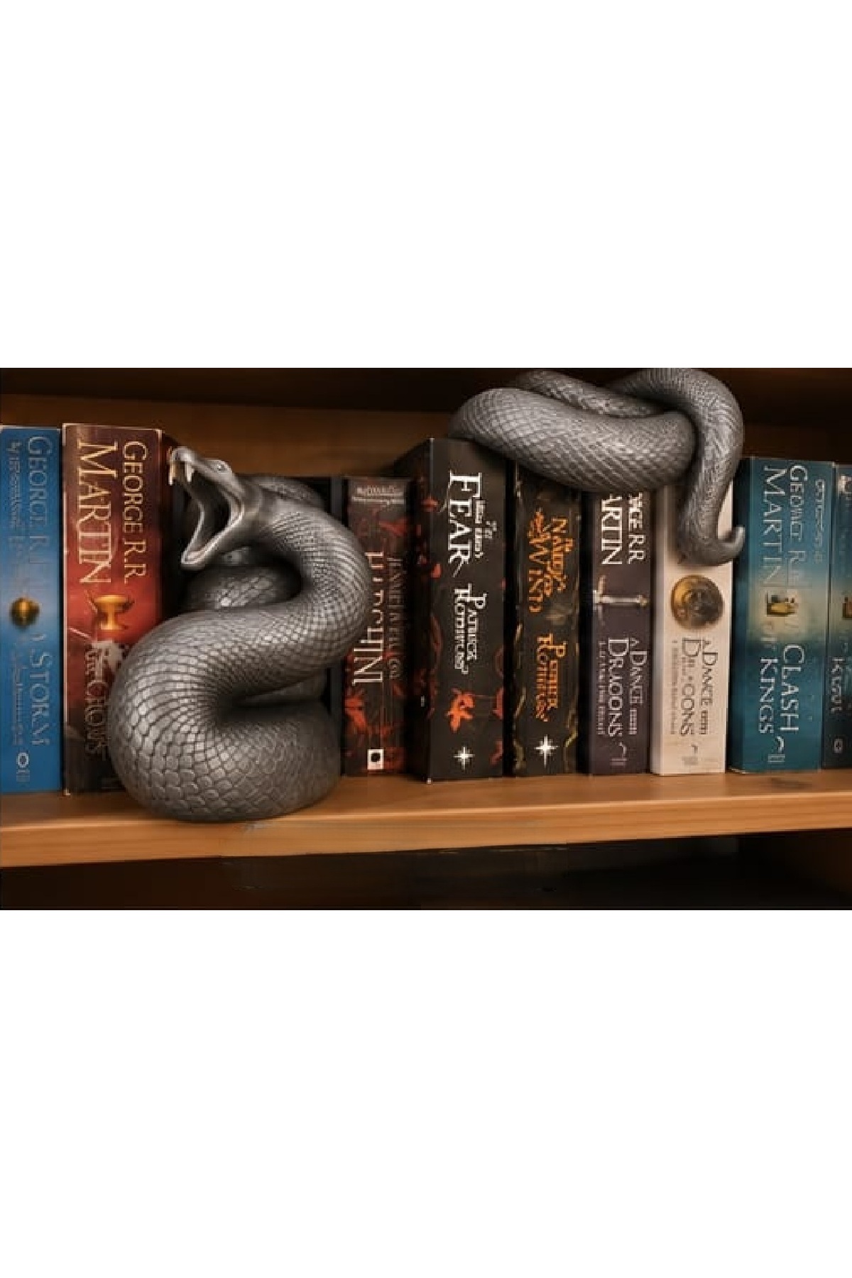 2 Piece Real Detail Snake Book Holder Book Holder BOOK NOOK Stone Casting Heavy Product