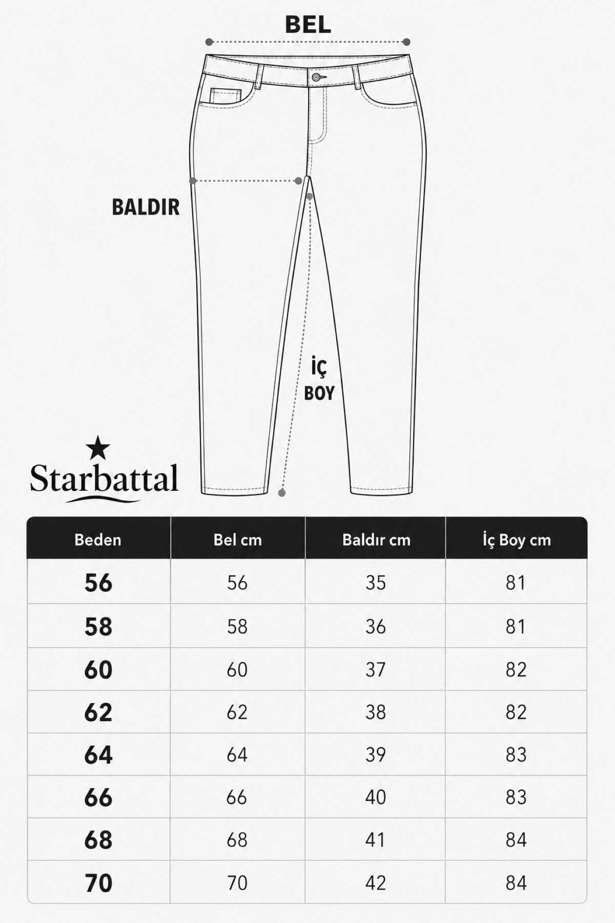 Starbattal Erkek Büyük Beden Yan Cepli Keten Pantolon 11931 KAHVERENGİ görsel 4