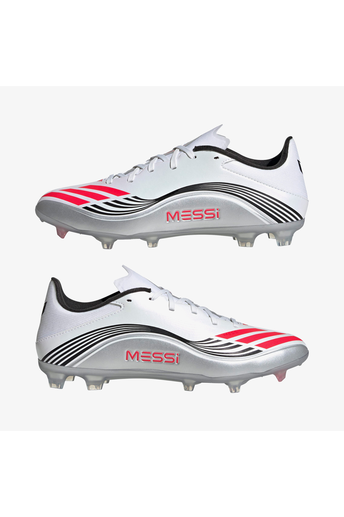 adidas F50 Messi League Firm-Multi Ground Erkek Beyaz Çim Saha Kramponu görsel 6