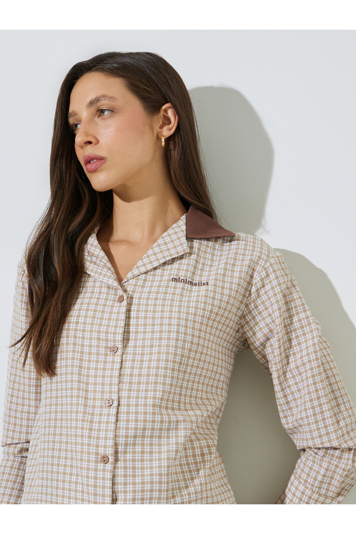 Styli Checkered Shirt With Contrast Collar