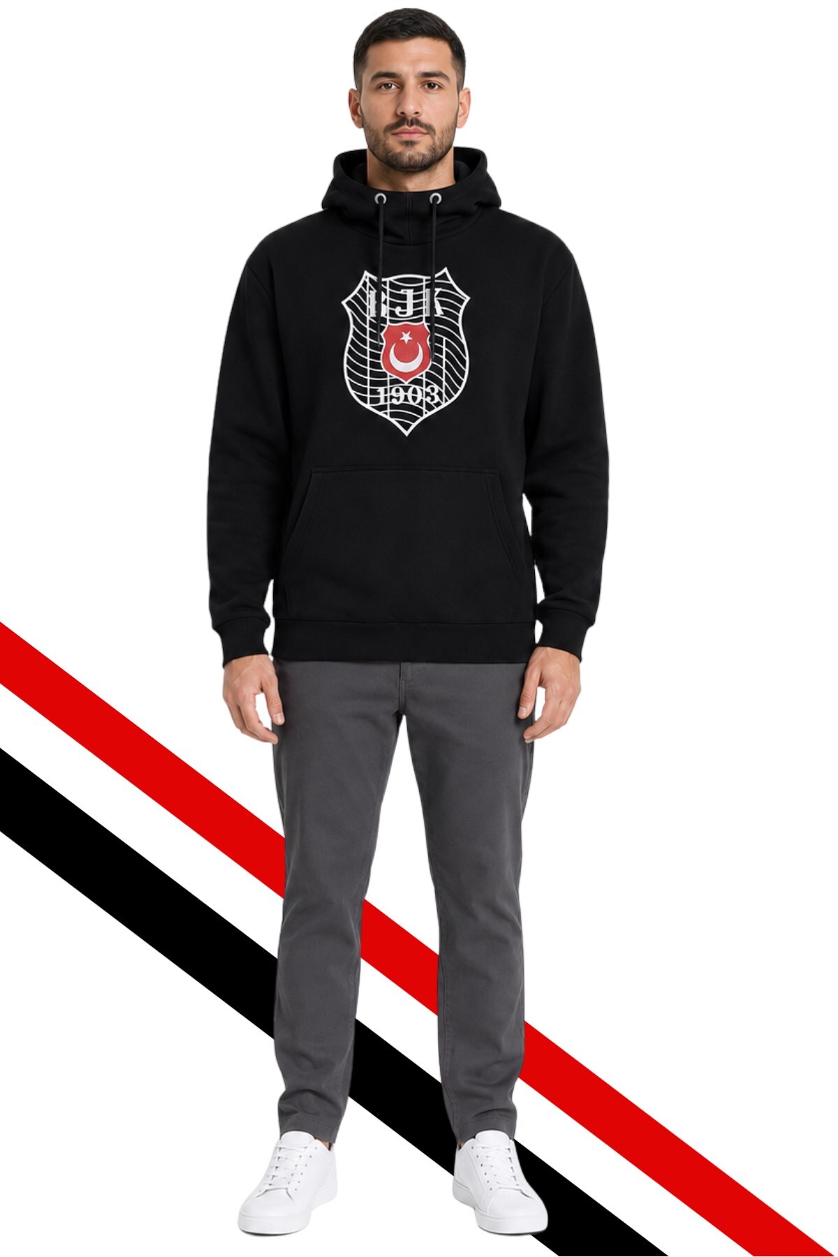 Beşiktaş ERKEK KAPÜŞONLU SWEATSHIRT LAZER KUTU HEDİYELİ görsel 2