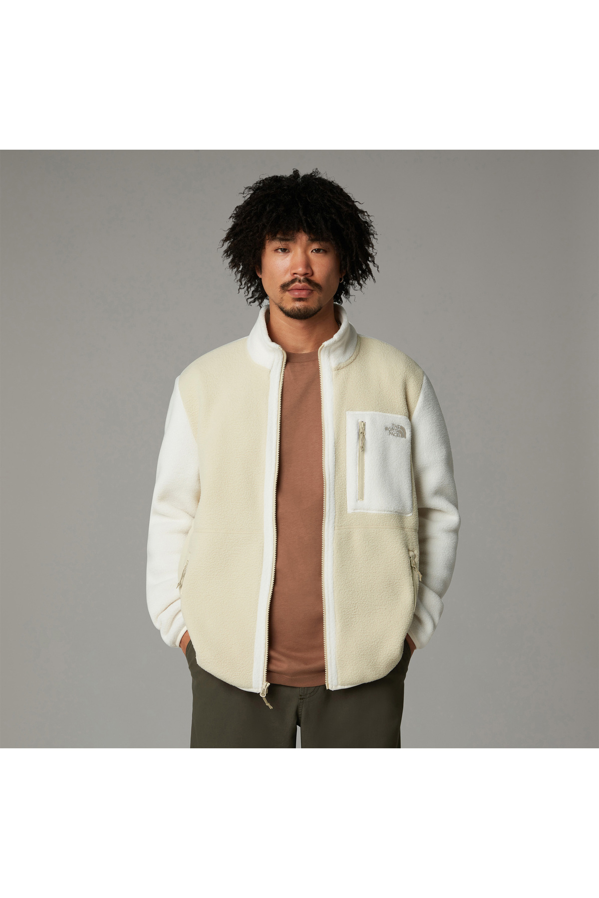THE NORTH FACE Erkek Yumiori Krem Fermuarlı Polar Mont
