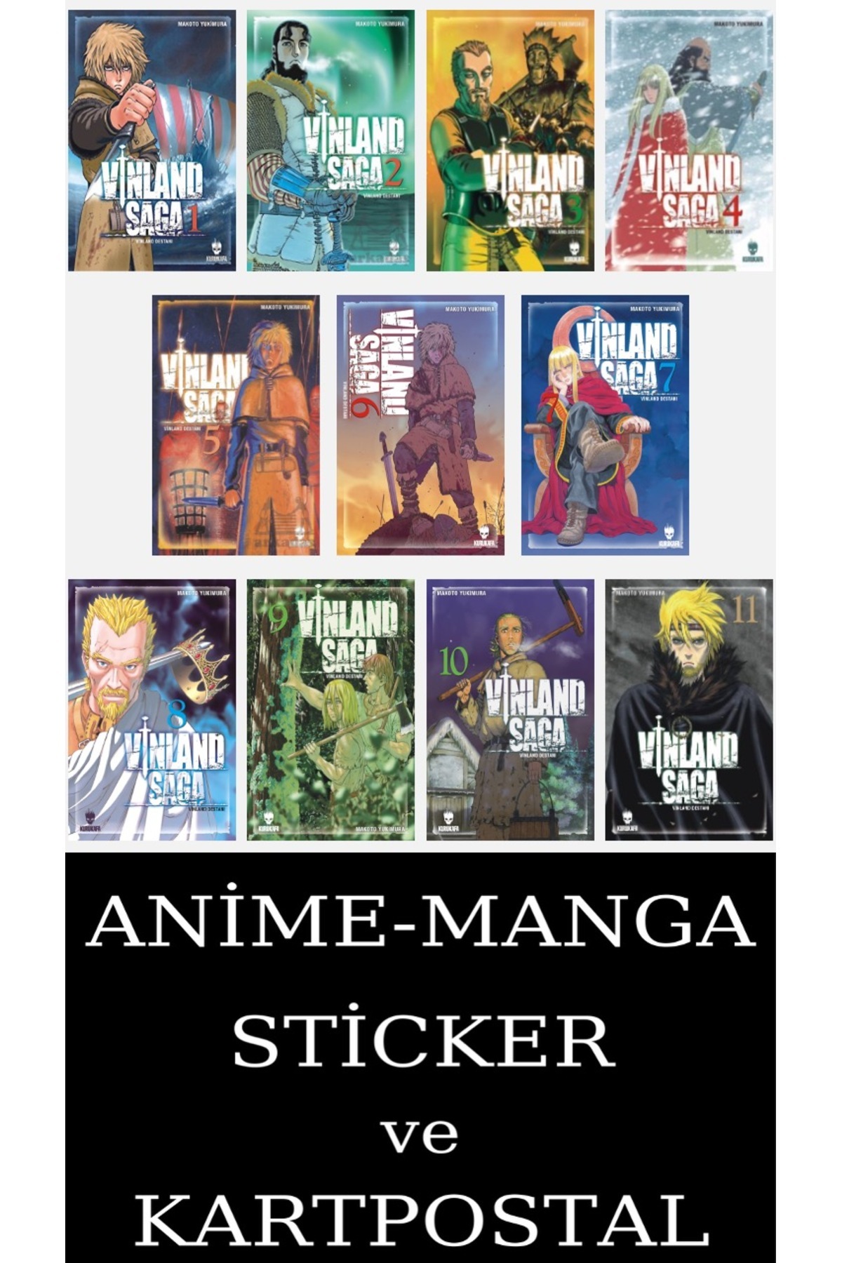 Kurukafa Yayınevi Vinland Saga 1-2-3-4-5-6-7-8-9-10-11 Manga Seti