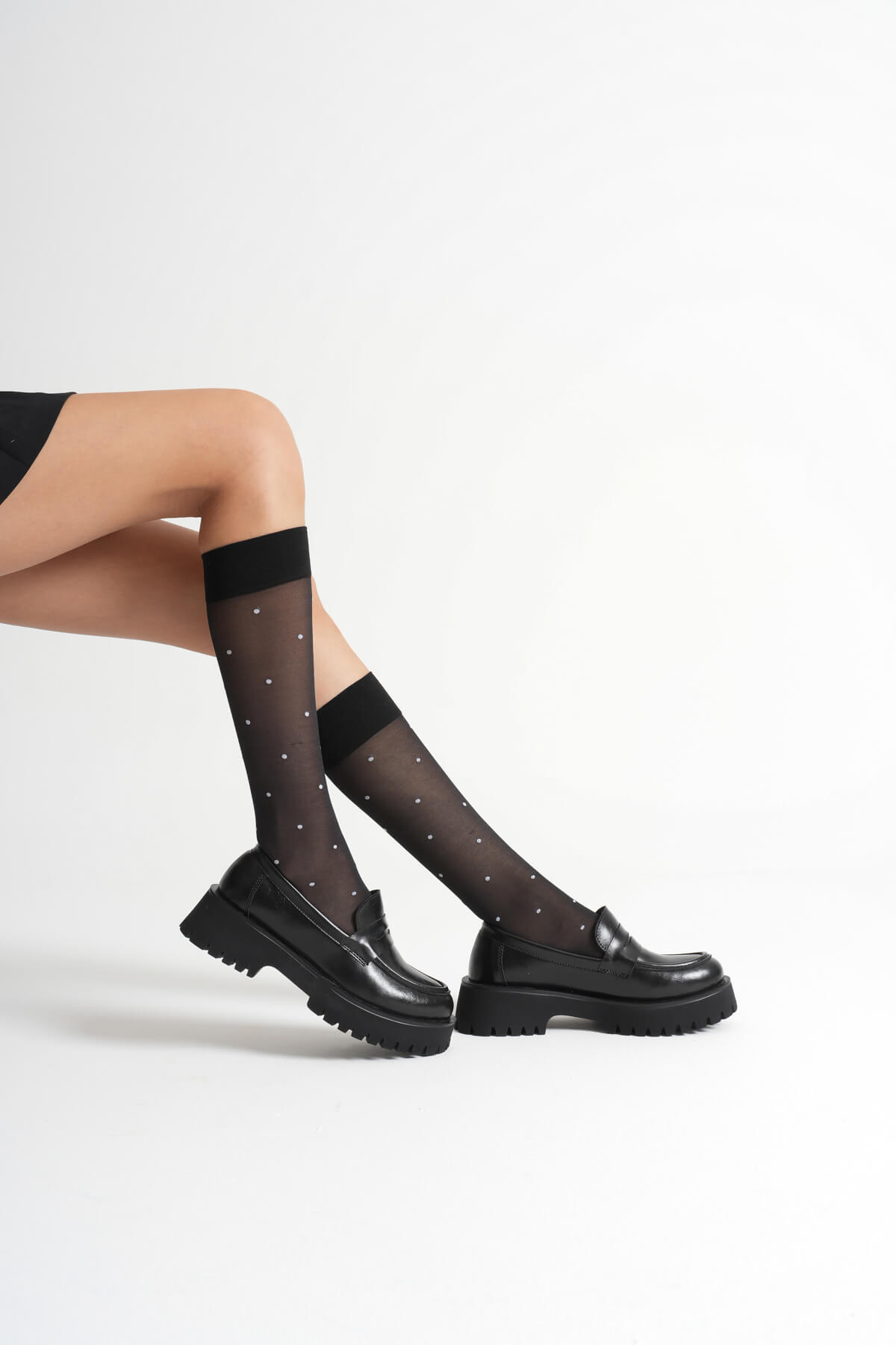 Cool Feet Kadın Siyah 4cm Kalın Tabanlı Loafer Ayakkabı görsel 4