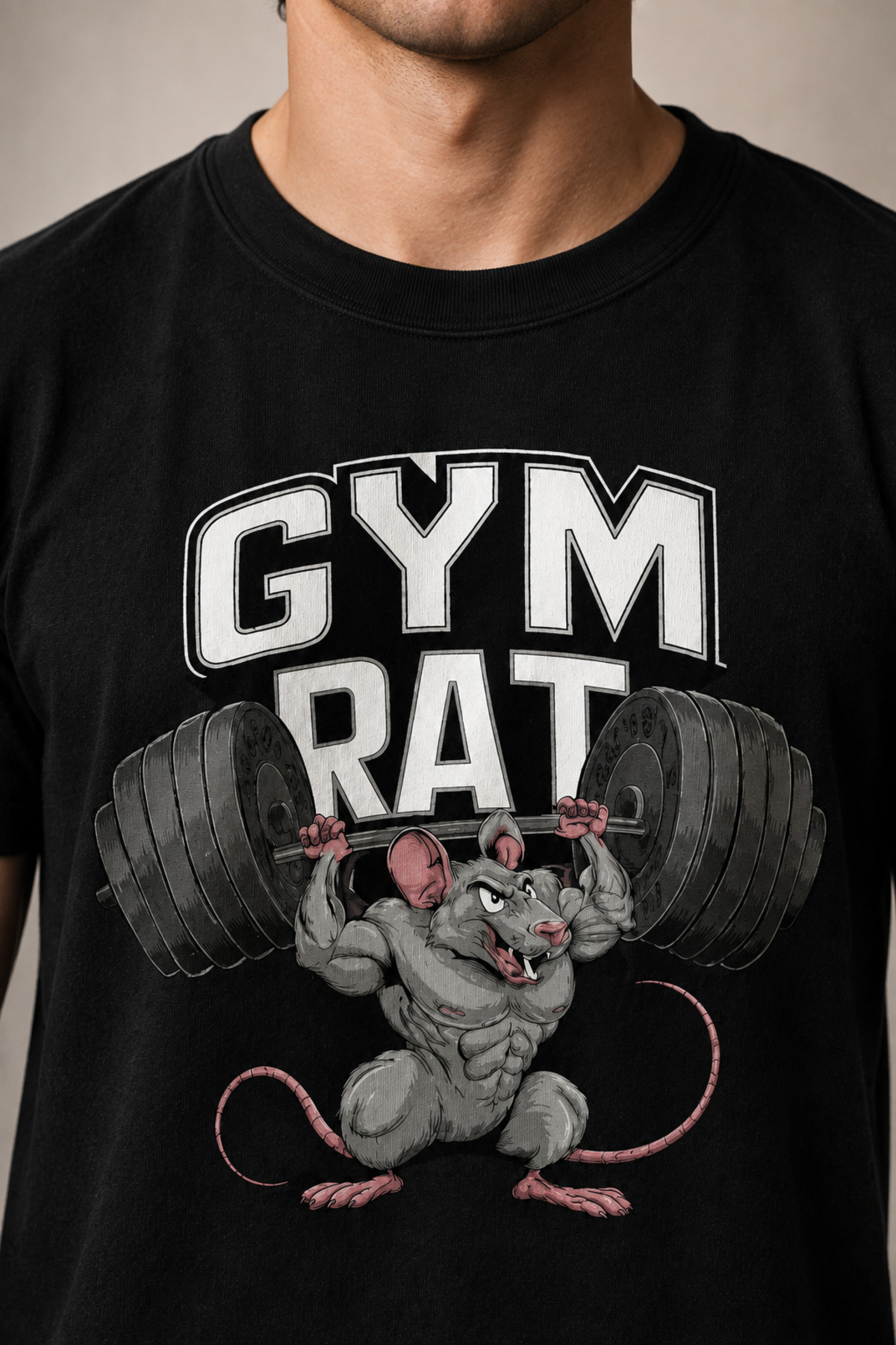 تی شرت مشکی یونیسکس Gym Rate Hot Farer Oversize 5