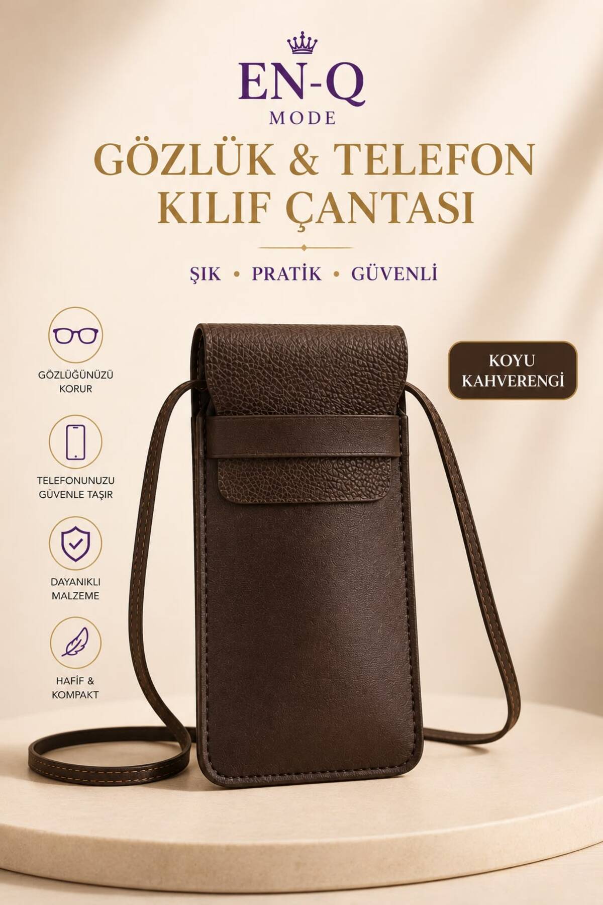 ENQ 2’si 1 Arada Gözlük & Telefon Kılıf Çantası