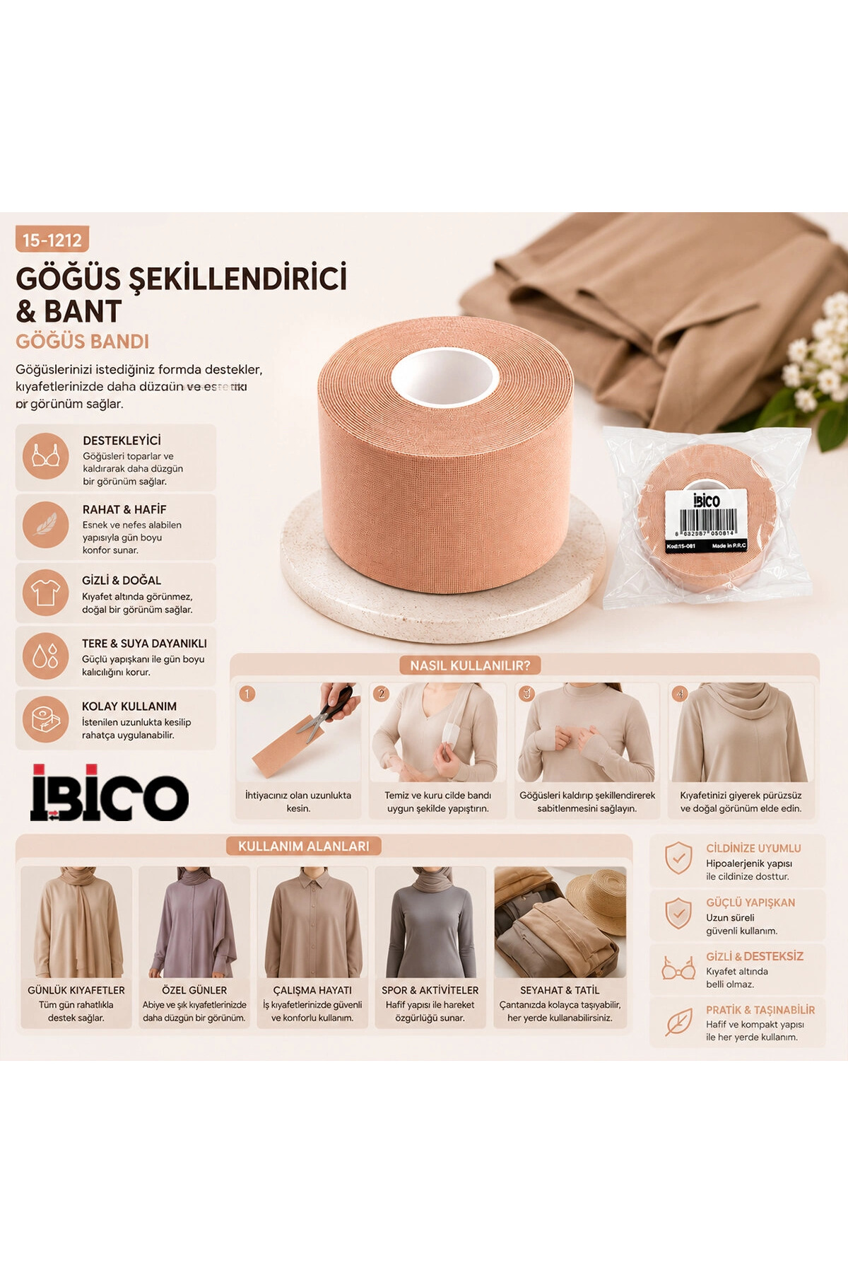 Göğüs Şekillendirici - Bant 3cmx5mt Bx40 — BA13-KRTL4887Gok151212 — تصویر 2 از 3