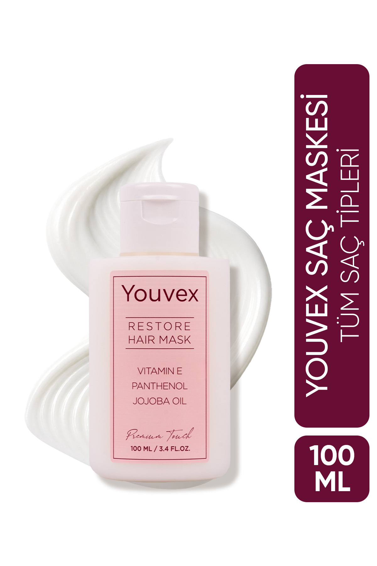 The Youvex Premium Touch Kuru Ve Yıpranmış Saçlar Için Yoğun Bakım Saç Maskesi 100ml — 8684272194067