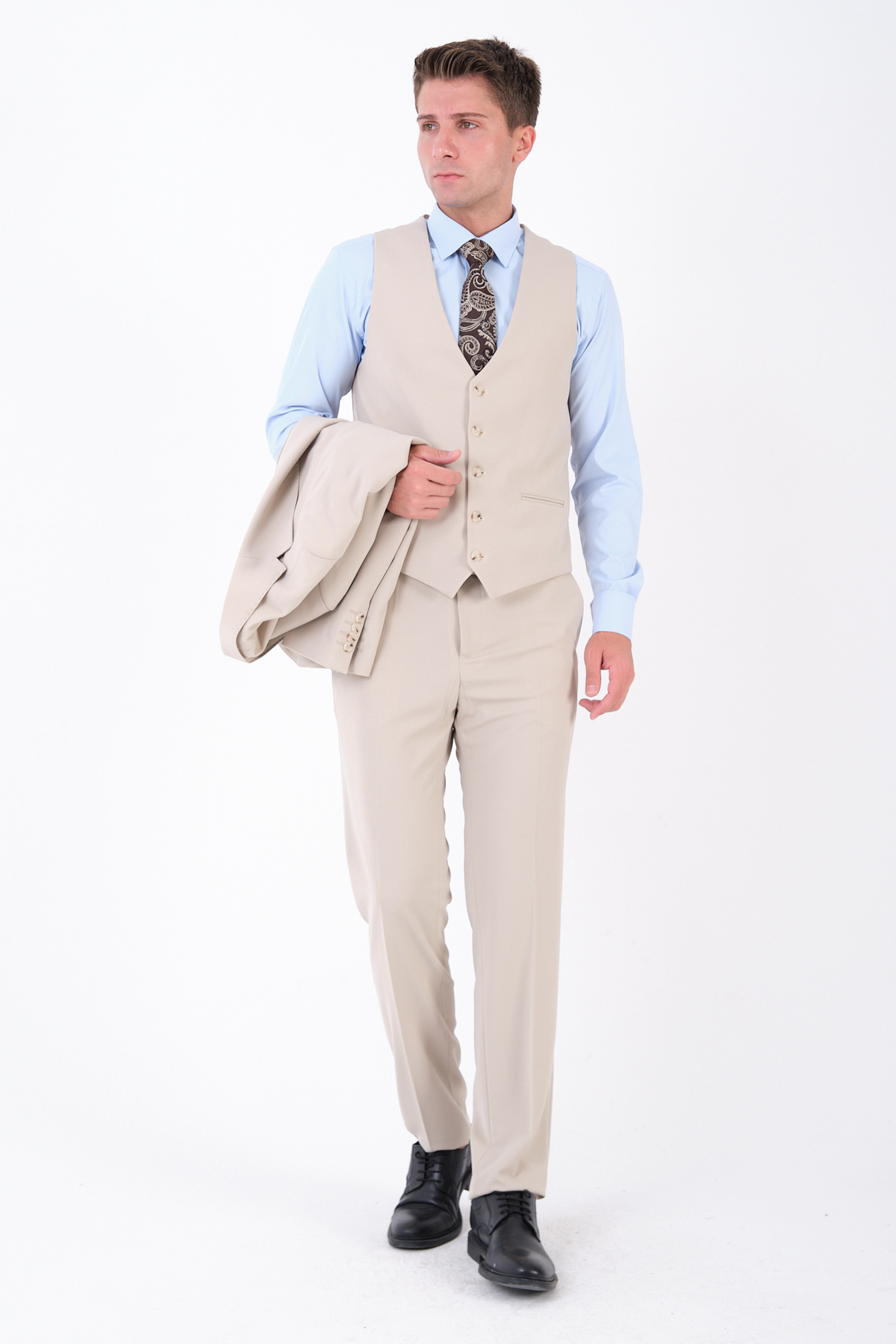 The Tailor Classics Erkek 3'lü Takım Elbise - Erkek Ceket Pantolon Yelek görsel 3