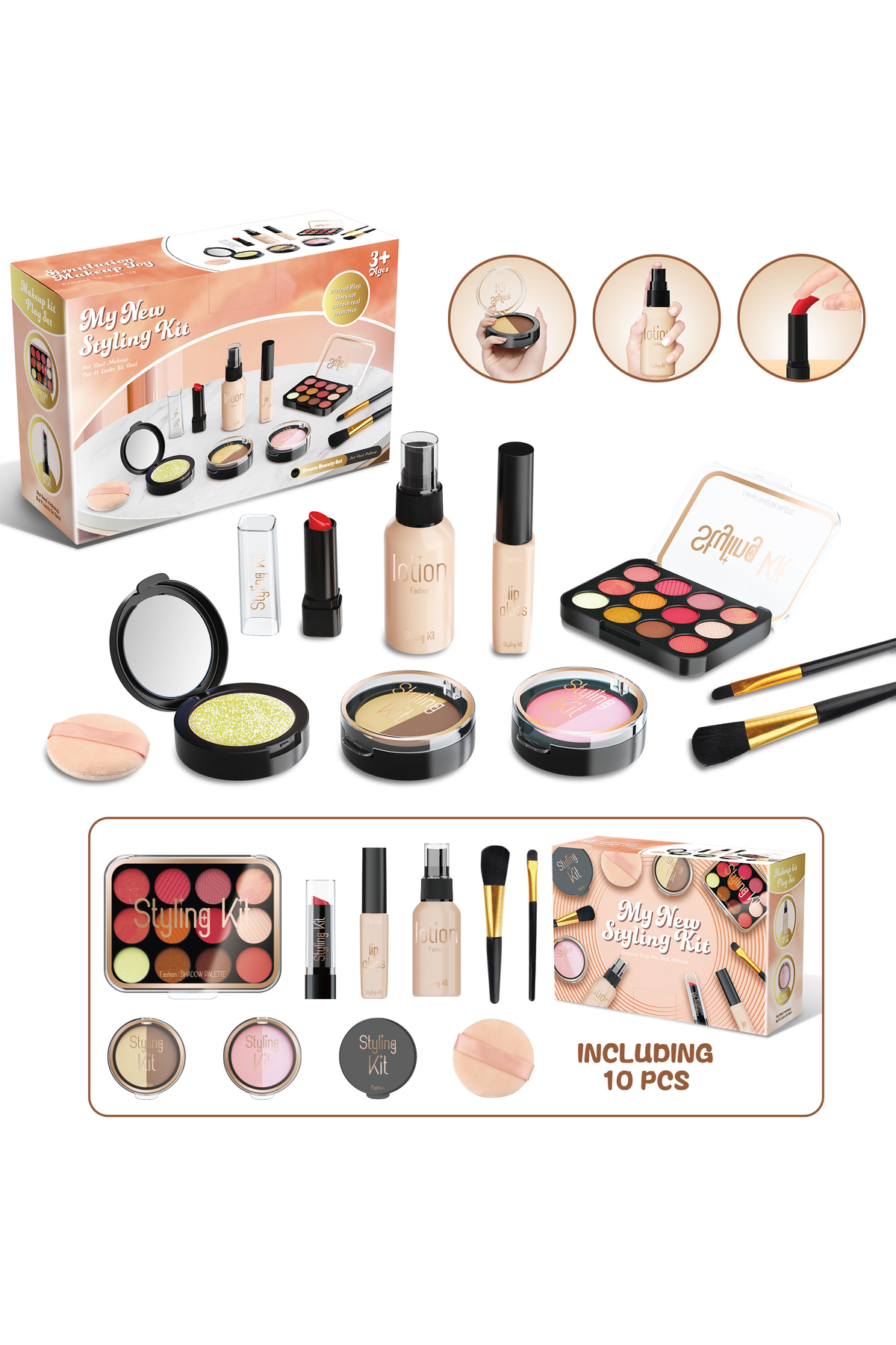 Choice 598028 Play Makeup Toys, Simulated Cosmetics Fake Makeup Set Lipstick Powder Blusher Not Real Makeup