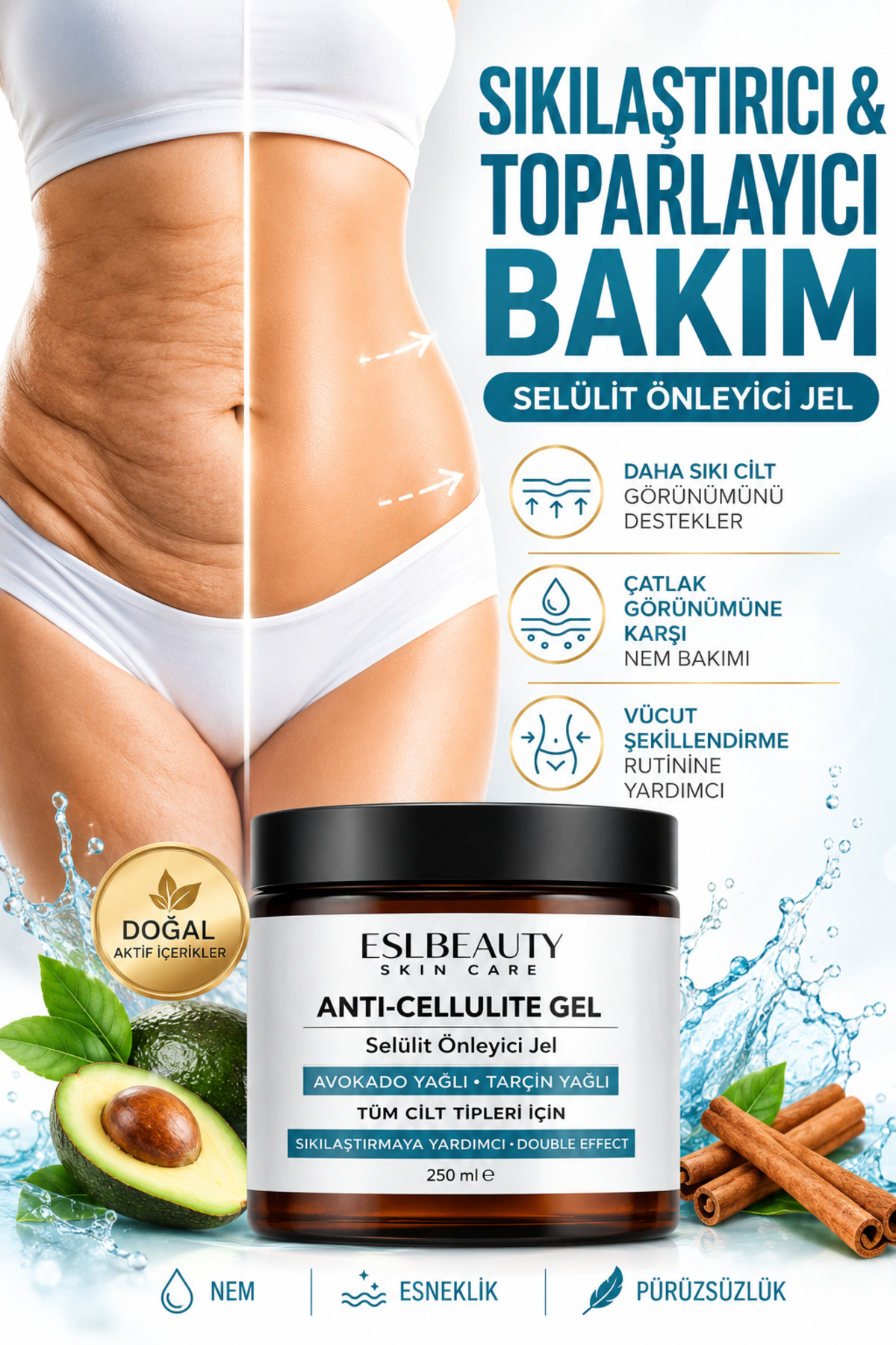 ESL Beauty Sıkılaştırıcı Selülit Jeli 250 ml – Çatlak Karşıtı & Nemlendirici Bakım — 989858