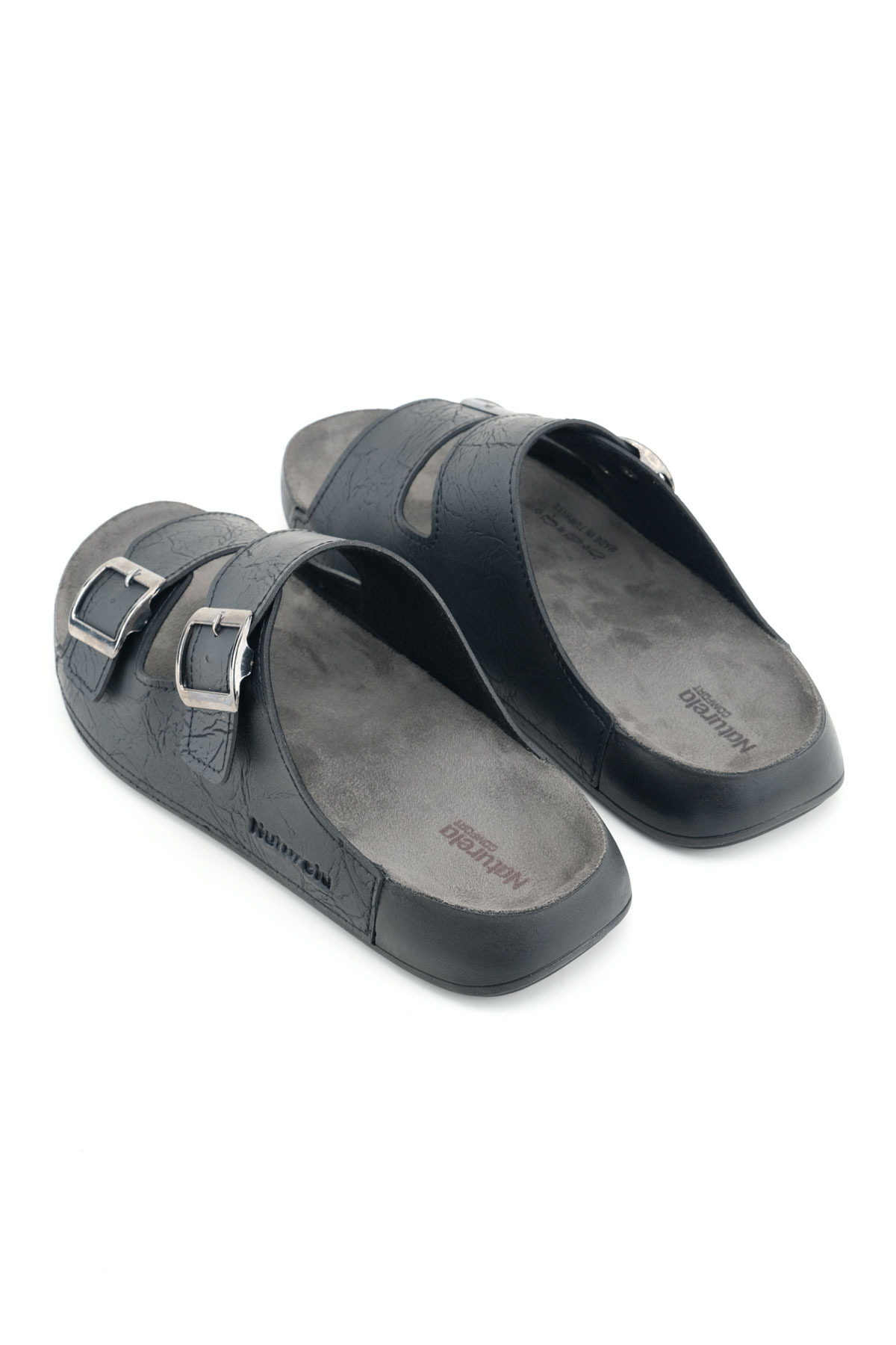 GEZER Naturela Comfort Erkek Yazlık Suni Deri Çift Toka Ayarlanabilir Rahat Taban Günlük Terlik görsel 5