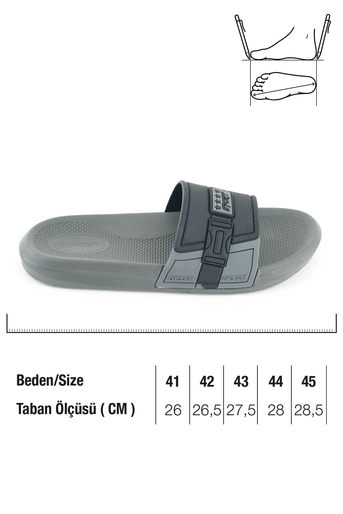 GEZER Sport Erkek Yazlık PU Islak Zemine Uygun Günlük Ev Banyo Bahçe Havuz Terlik görsel 3
