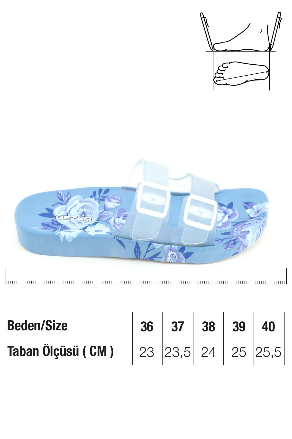 GEZER Kadın Yazlık Ev Banyo Bahçe Havuz Rahat Taban Terlik görsel 3
