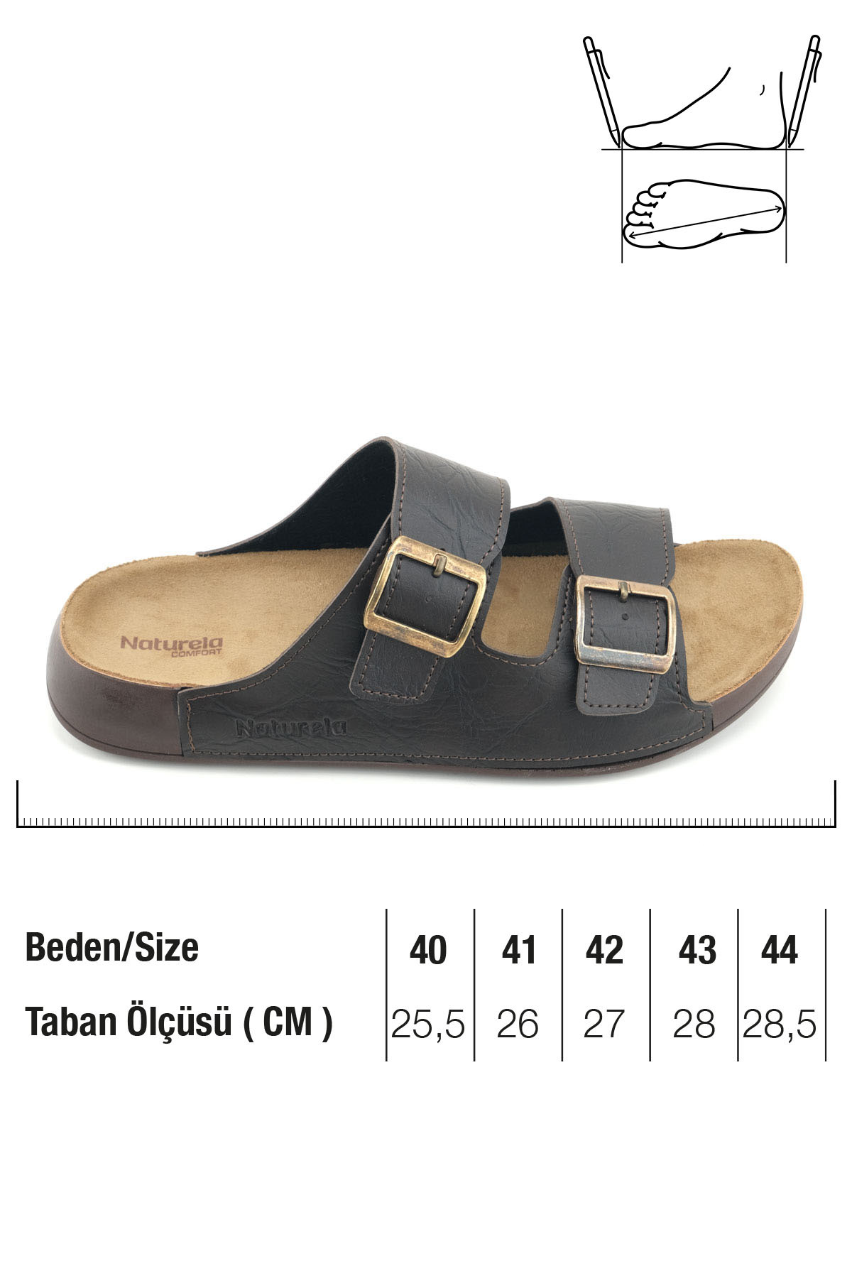 GEZER Naturela Comfort Erkek Yazlık Suni Deri Çift Toka Ayarlanabilir Rahat Taban Günlük Terlik görsel 3