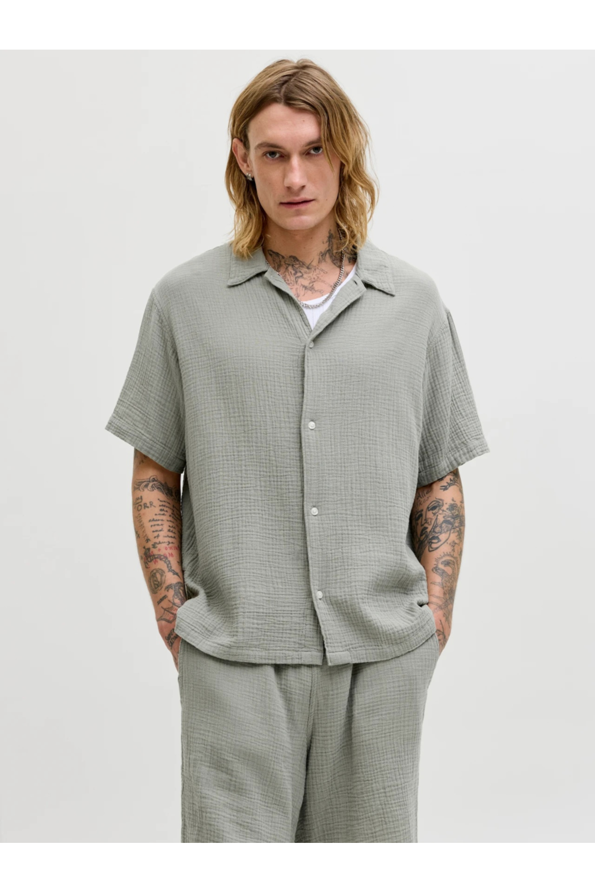 پیراهن مردانه دو تکه Jornantucket مدل SS EA26 کد 12291812 جک اند جونز پیراهن Jack & Jones