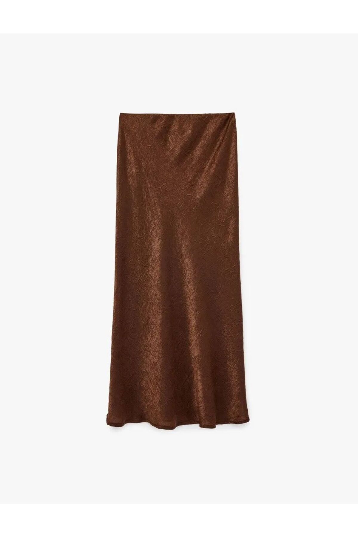 Koton Balık Kesim Slim Fit Midi Boy Dokulu Saten Etek görsel 2
