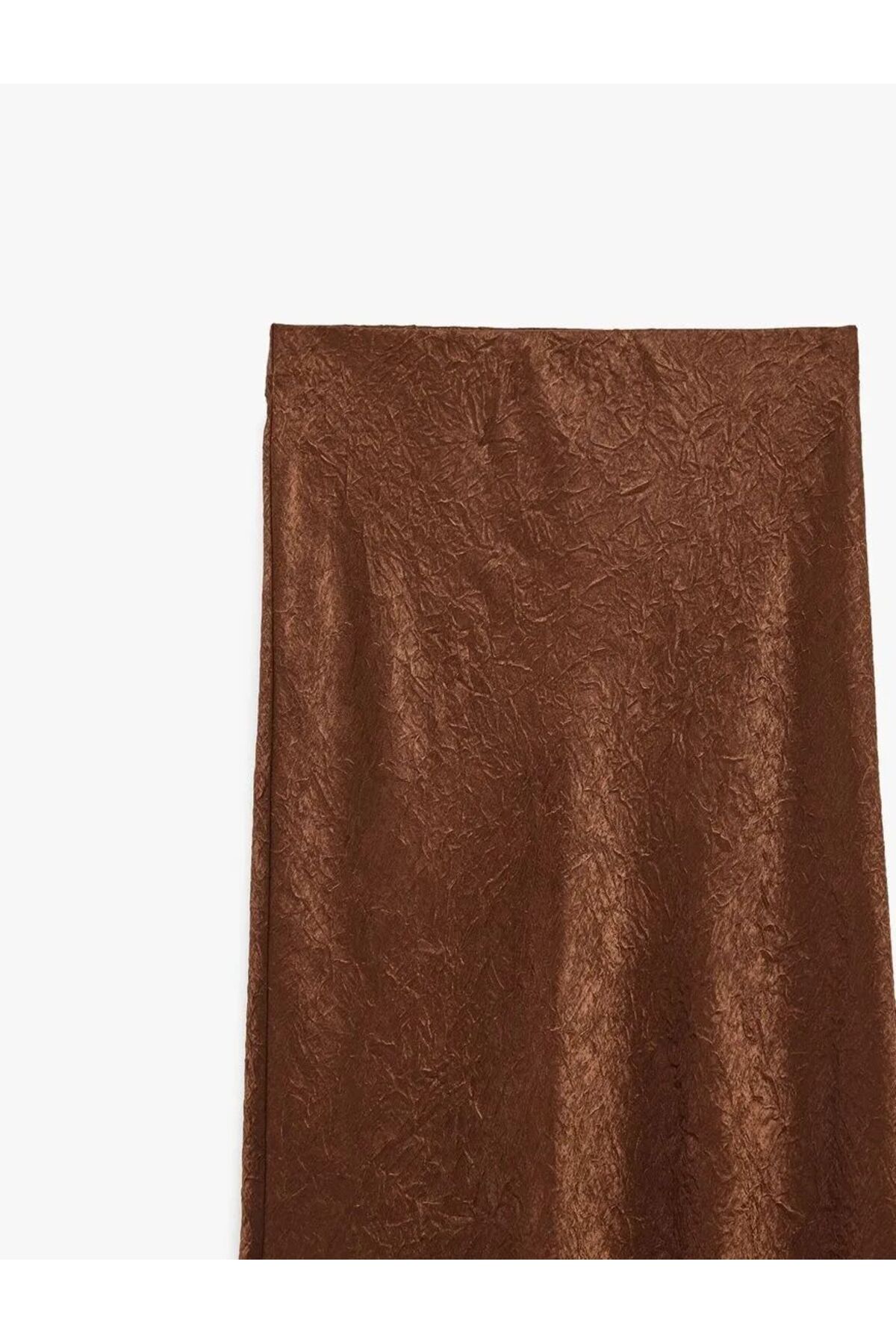 Koton Balık Kesim Slim Fit Midi Boy Dokulu Saten Etek görsel 3