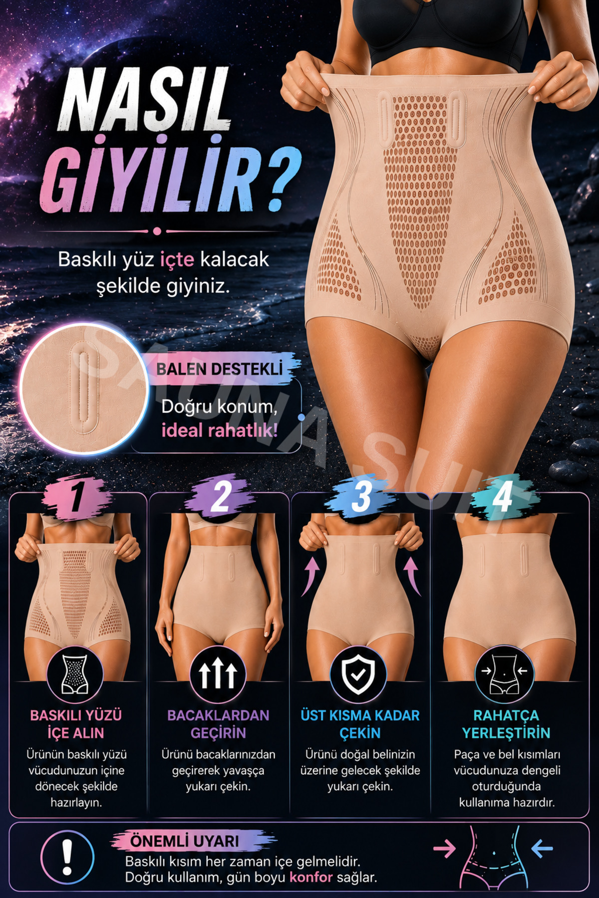 SAUNA SUIT Kadın V-Control Yüksek Bel Şekillendirici Korse Külot | Dikişsiz, Esnek Destekleyici İç Giyim görsel 8