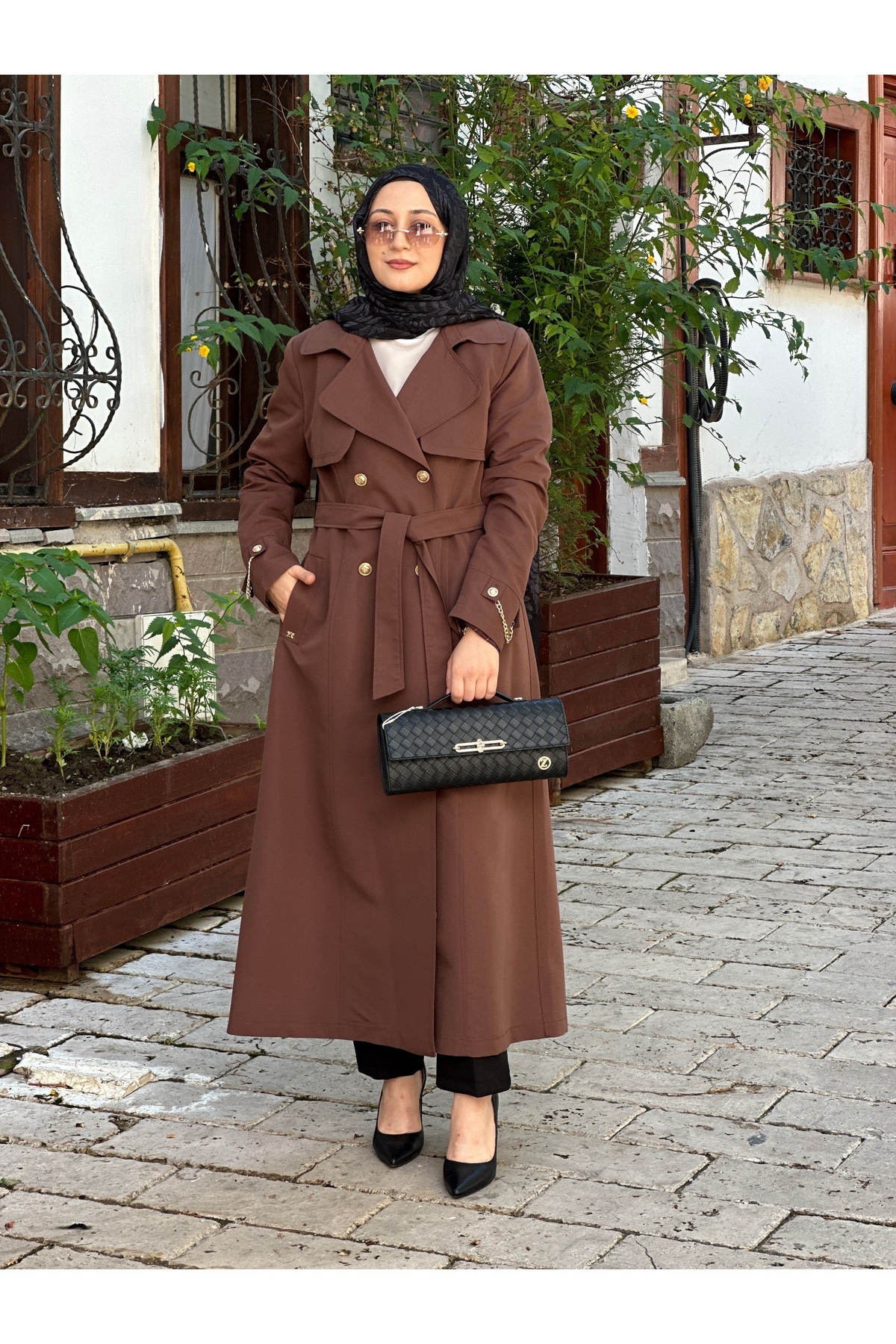 Zühre Zincir Detaylı Trenç 13560 görsel 3