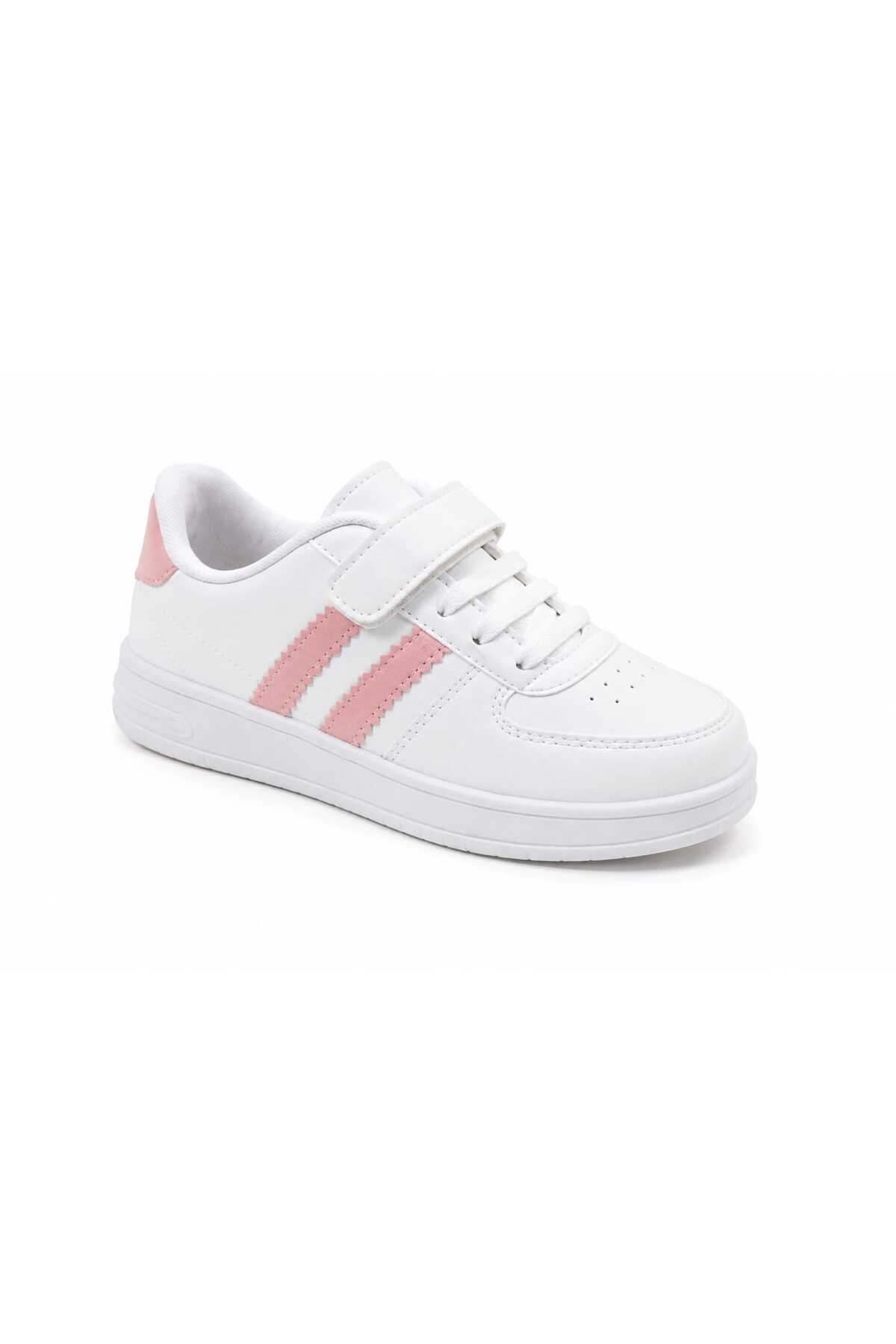 GAK RUN Unisex Cırtlı Rahat Günlük BEYAZ PUDRE Sneaker Spor Ayakkabı 002000