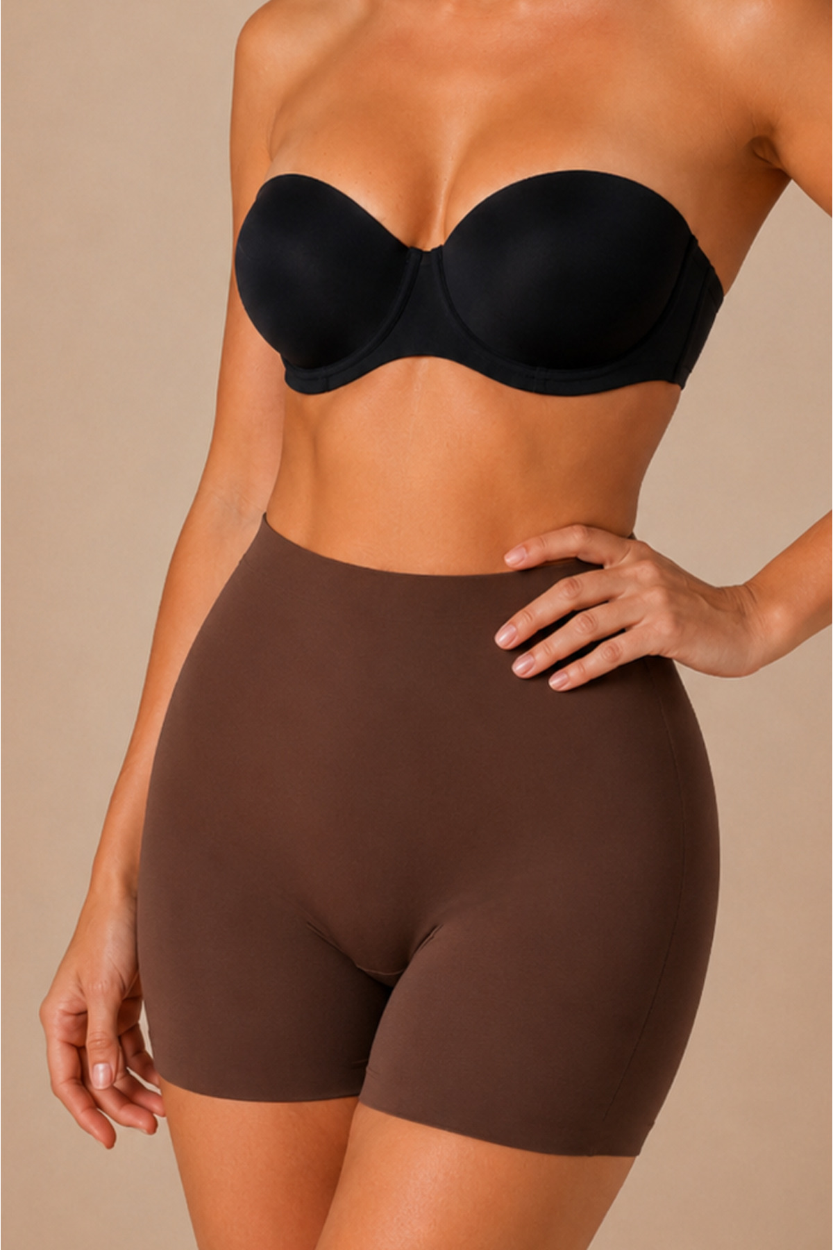 Shopynar Toparlayıcı Ve Sıkılaştırıcı Lazer Kesim İz Yapmaz Kahverengi Boxer görsel 3