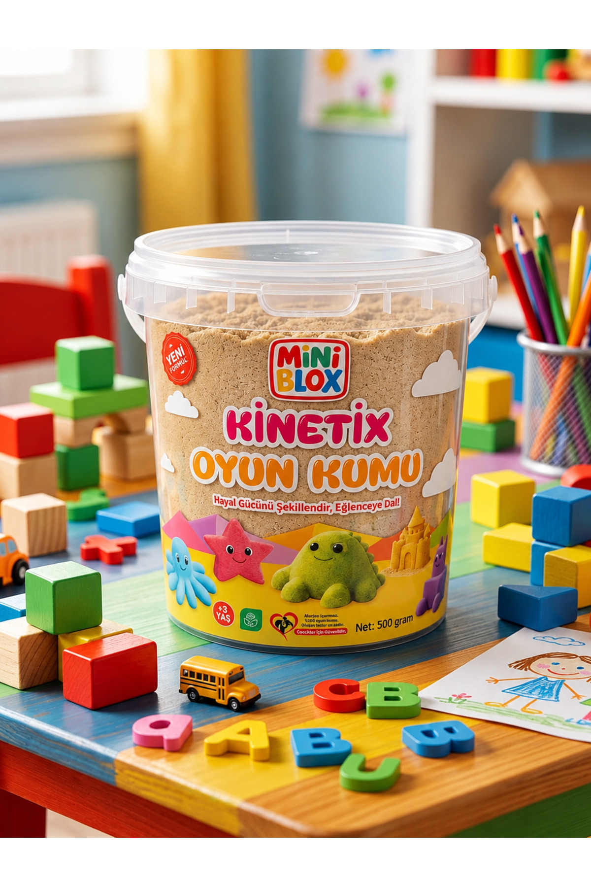 MİNİBLOX Doğal Kinetik Oyun Kumu 500gr