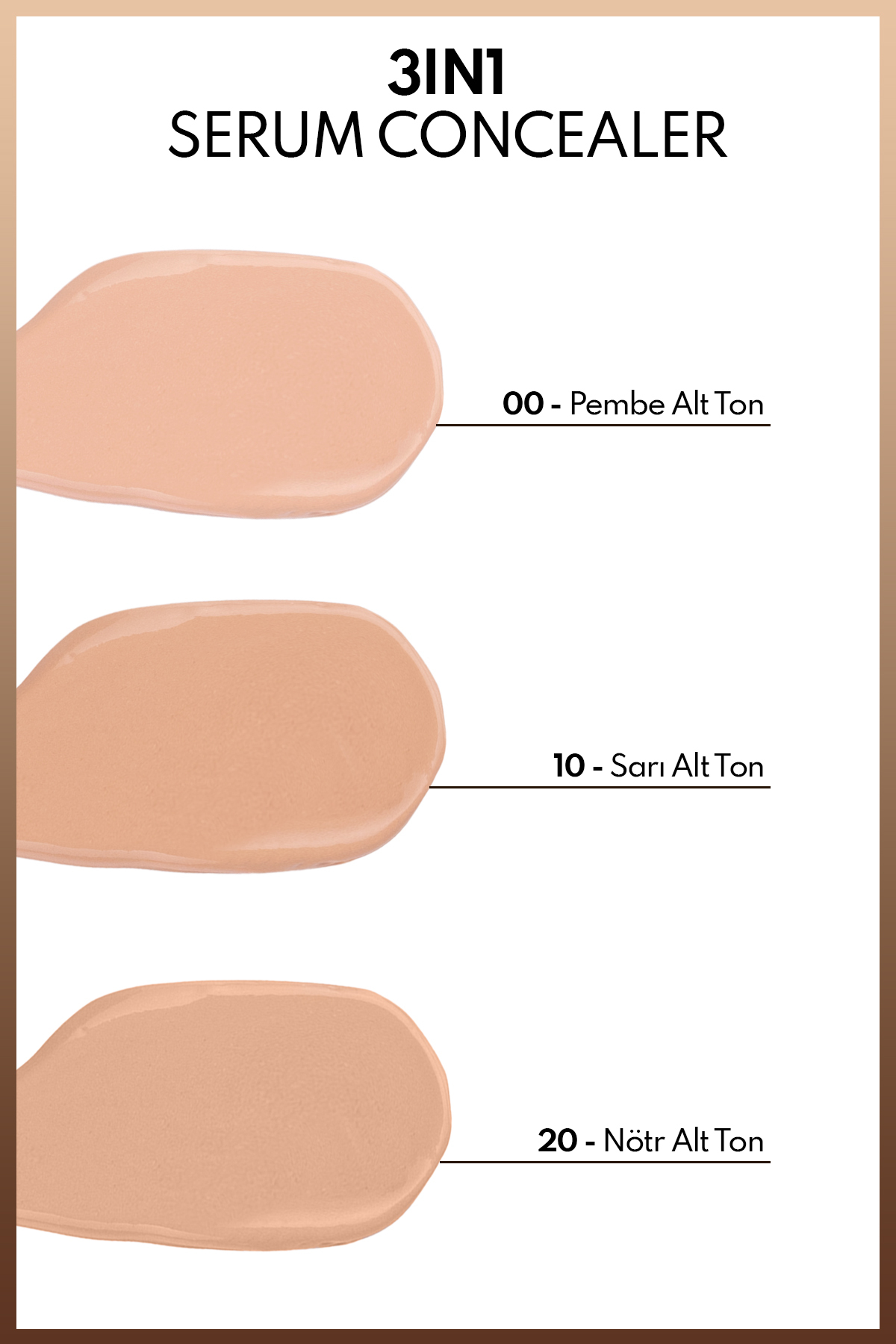 سرم کانسیلر ۳ در ۱ شماره ۲۰ بژ متوسط SPF 50 مرطوب‌کننده و روشن‌کننده زیر چشم