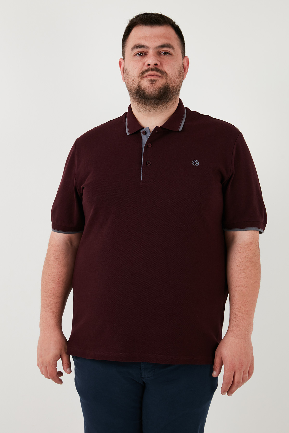 Buratti Büyük Beden Pamuklu Regular Fit Polo Yaka T Shirt Erkek Polo Yaka T Shirt 5902118b görsel 4