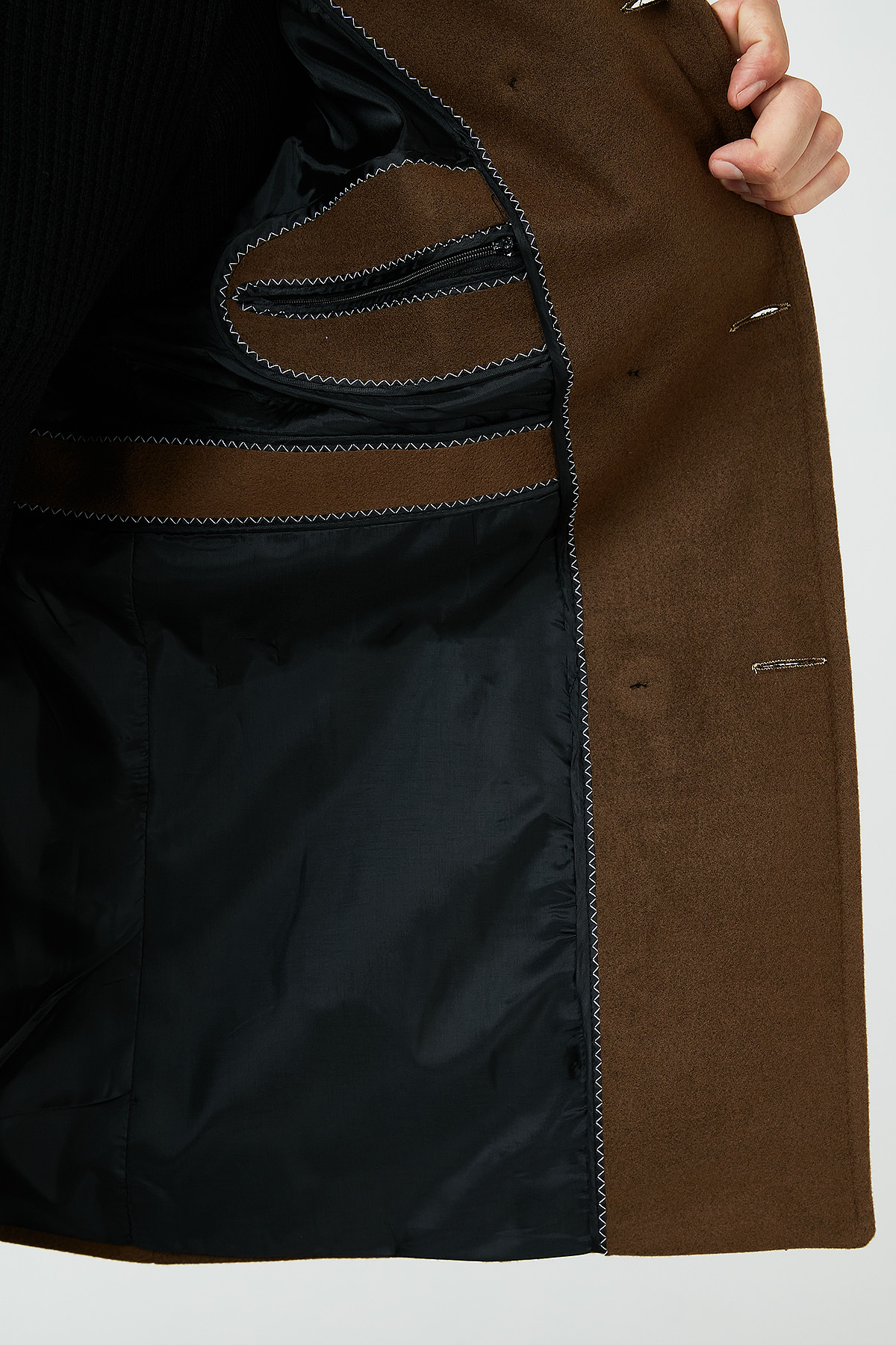 Buratti Slim Fit Cepli Pamuklu Kaşe Kaban Erkek KABAN 5841015 görsel 7