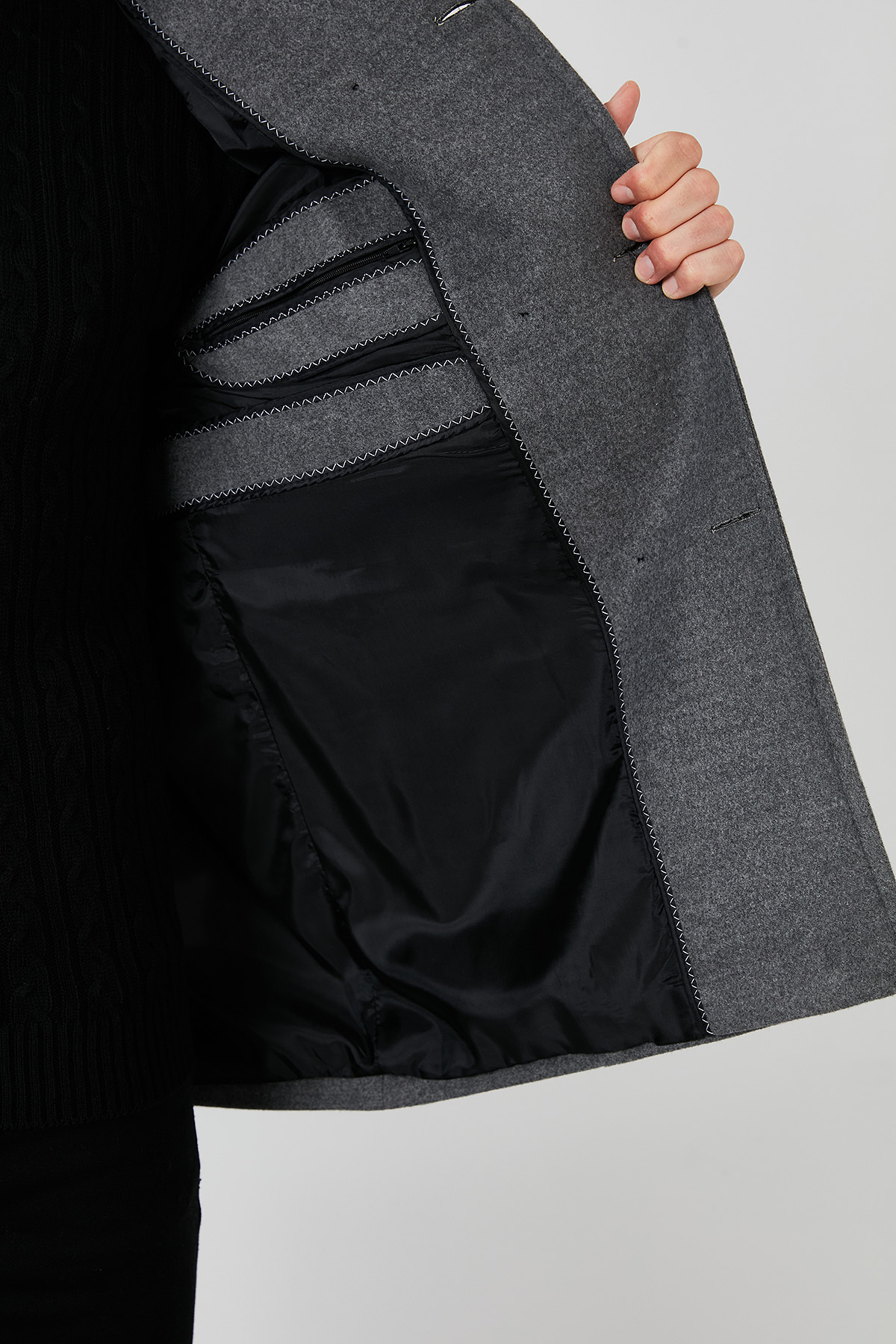Buratti Slim Fit Cepli Pamuklu Kaşe Kaban Erkek KABAN 5841015 görsel 8