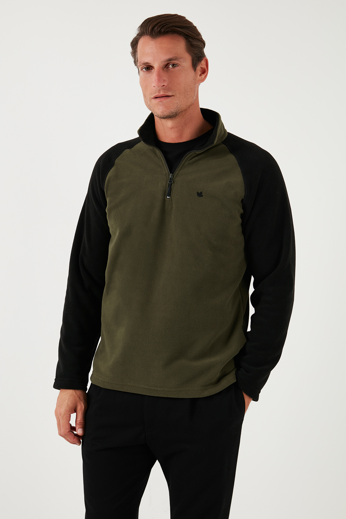 Buratti Slim Fit Yarım Fermuarlı Soğuk Geçirmez Kışlık Şardonlu Polar Erkek POLAR 5906055 görsel 4